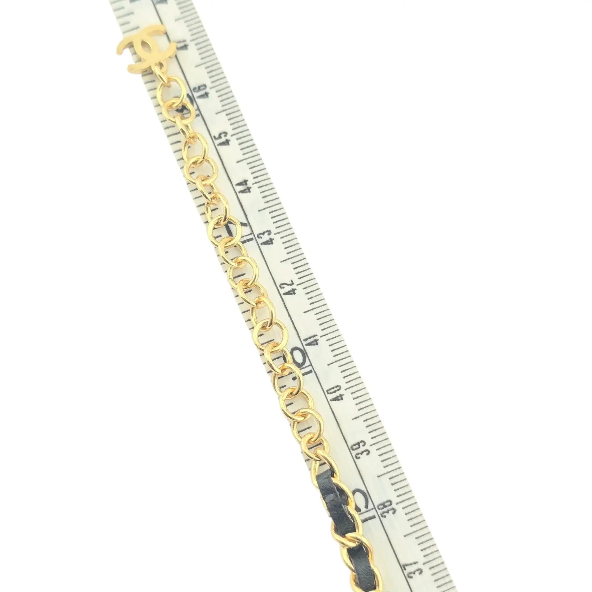 Chanel CC Faux Pearl Leather Gold Choker Necklace 2023 CHANEL