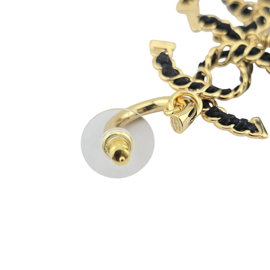 Chanel Resin & Leather CC Drop Earrings 2024 CHANEL