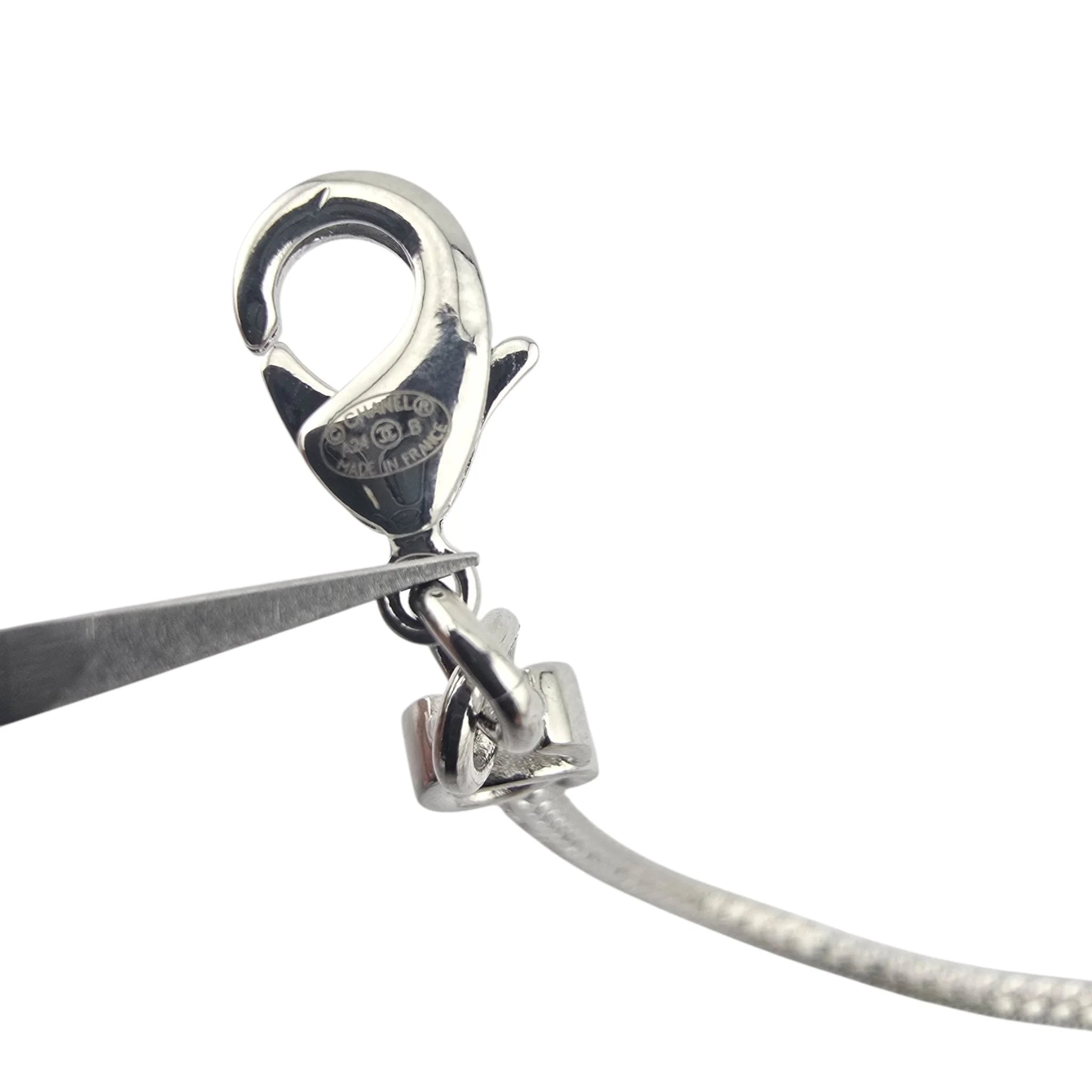 Chanel CC Silver Metal Long Necklace 2024 CHANEL