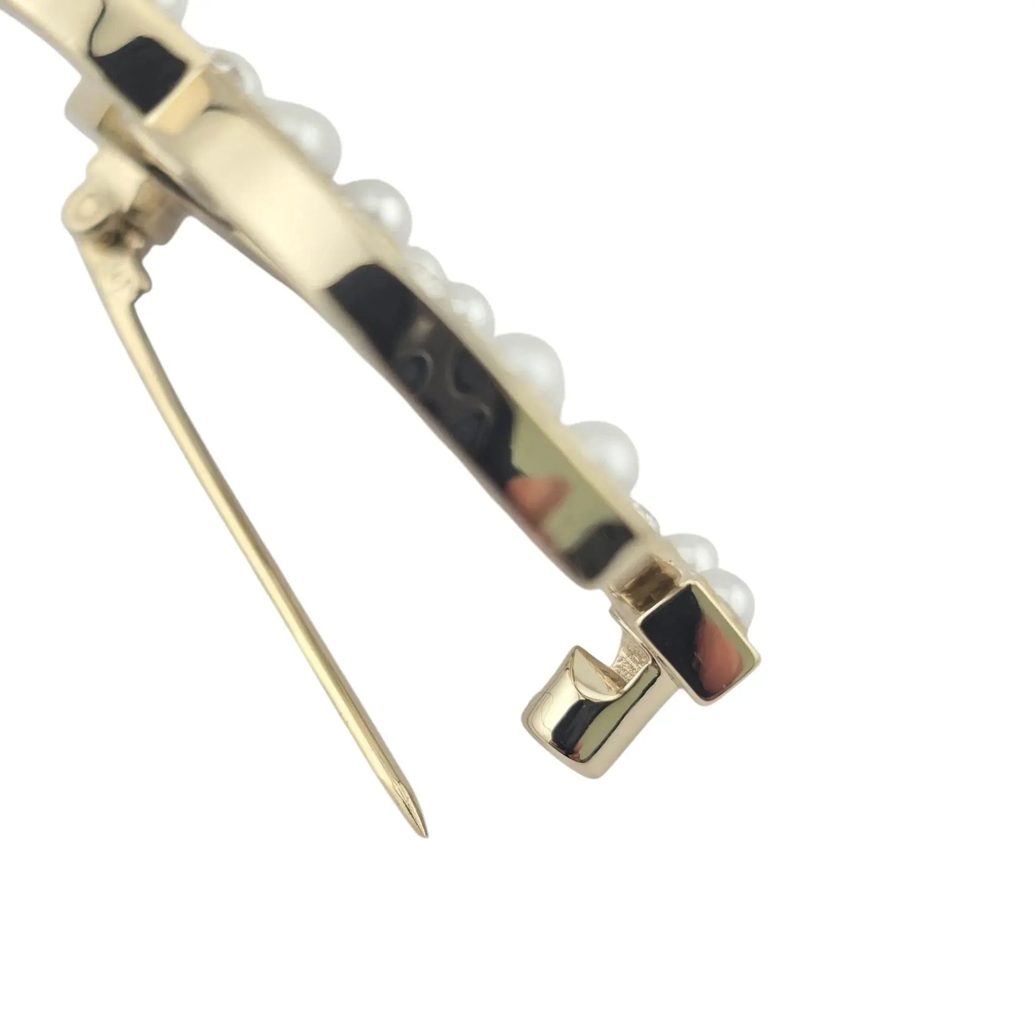 Chanel CC Gold Crystal Faux Pearl Brooch 2023 CHANEL