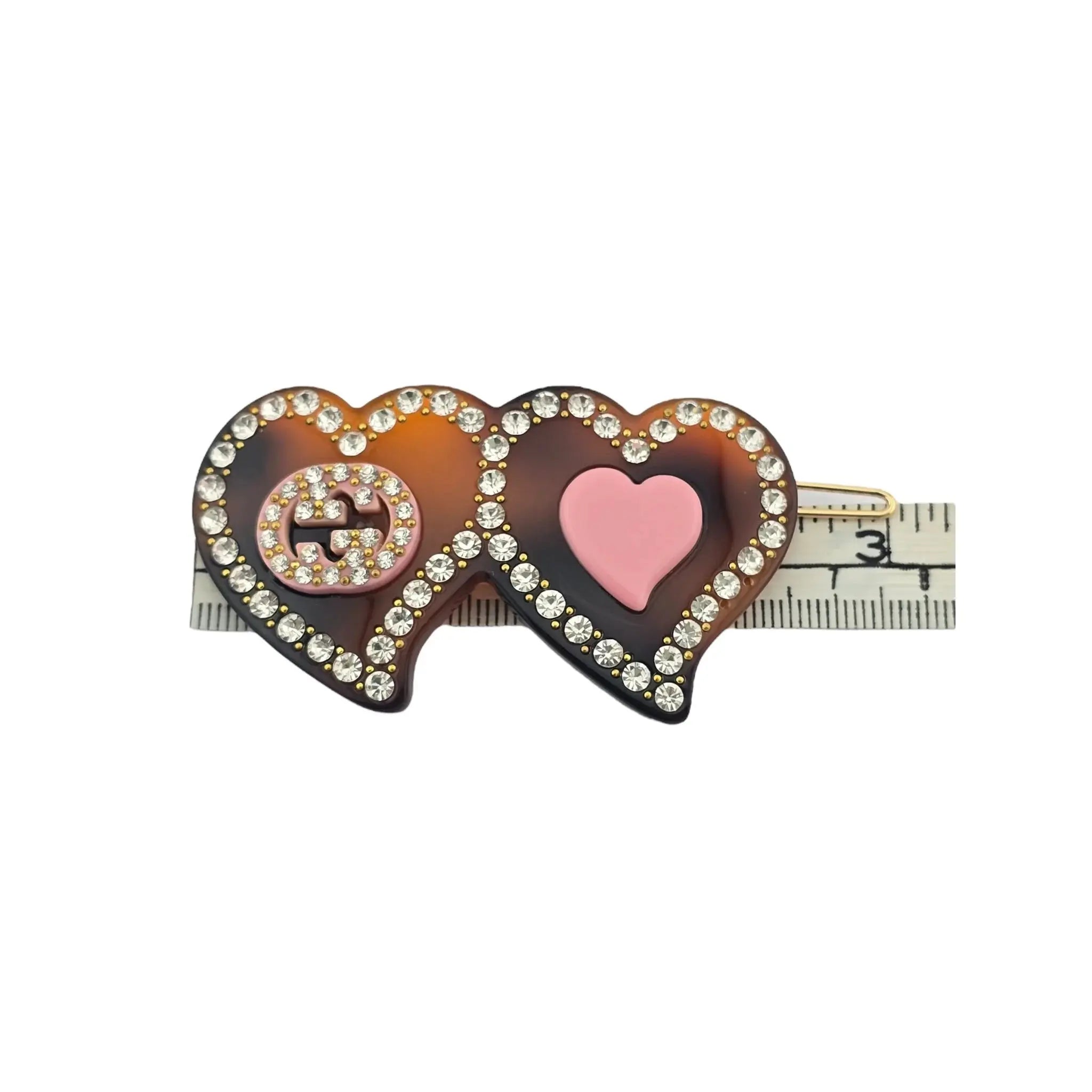 GUCCI GG Hair clip with Interlocking G Heart GUCCI