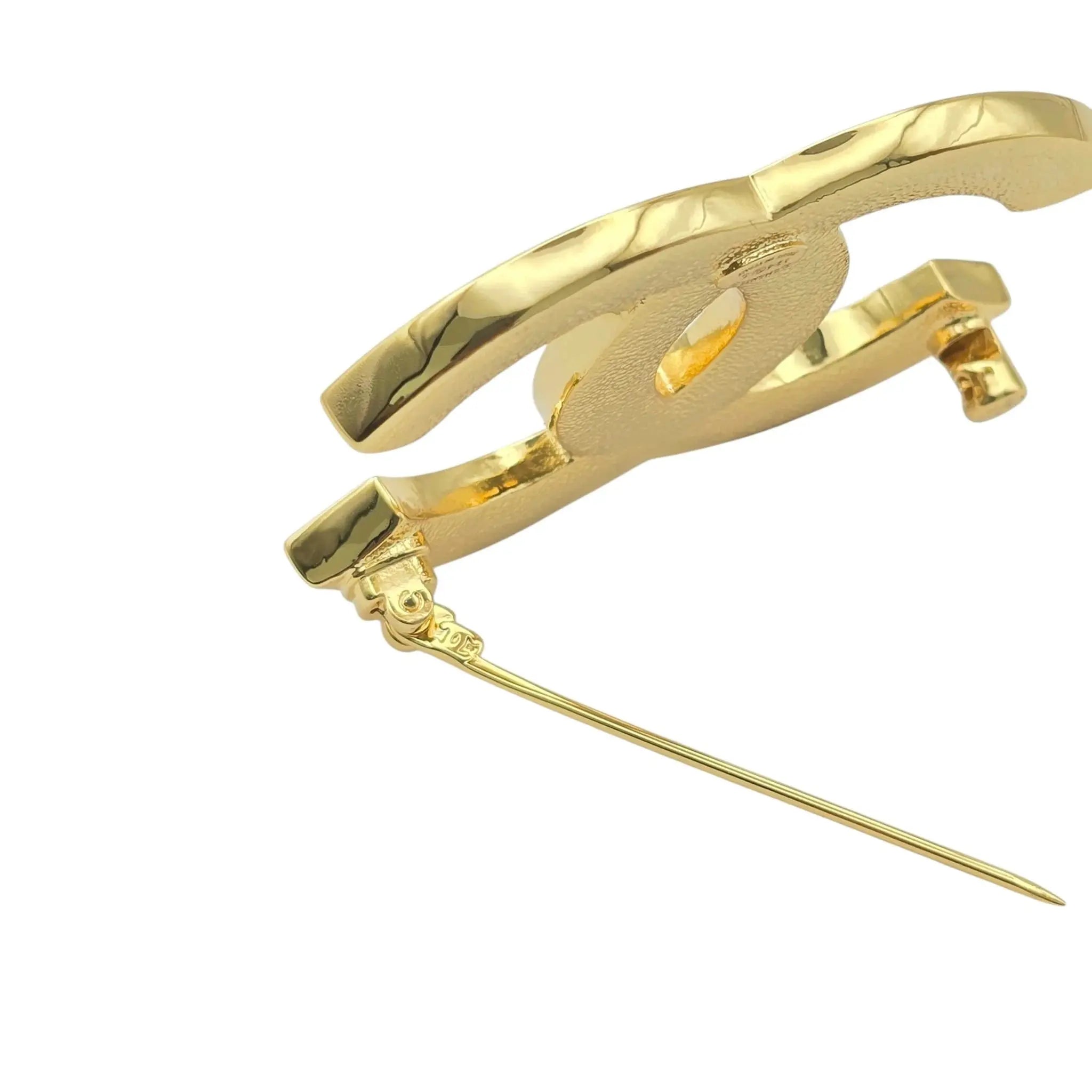 Chanel Metal Resin CC Star Logo Brooch Gold Black 2024 CHANEL