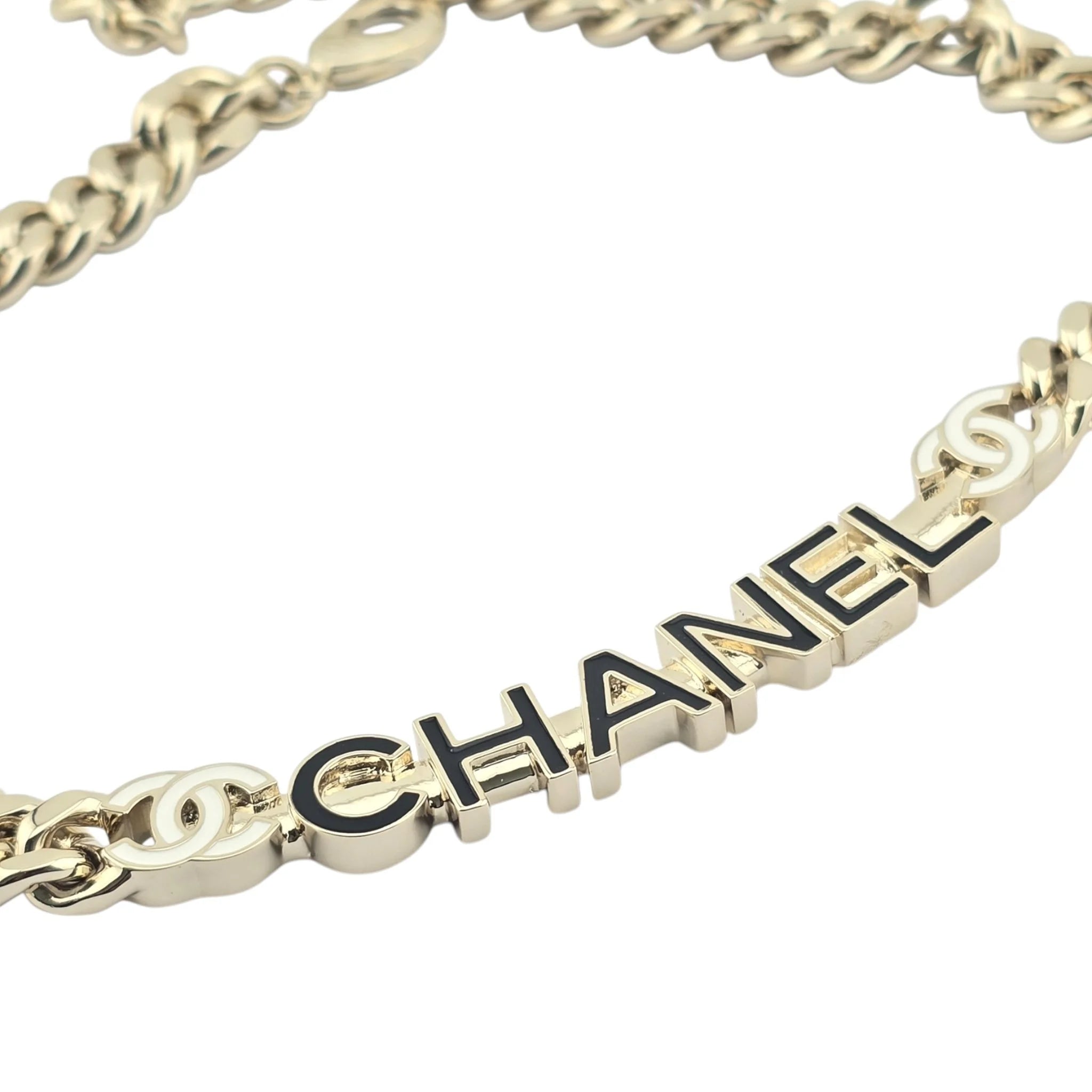 Chanel CC Logo Gold Metal Enamel Choker Necklace 2022 CHANEL