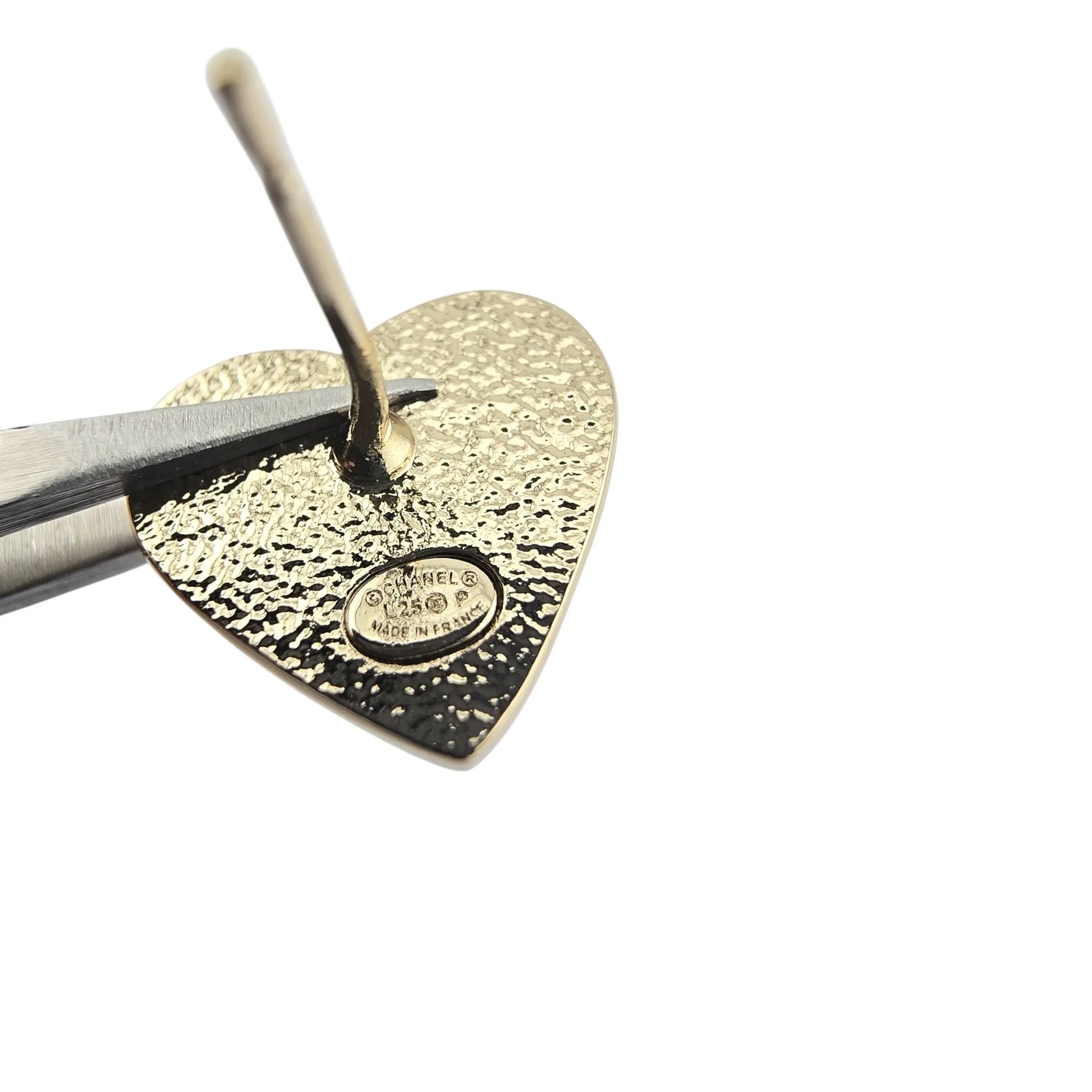 Chanel CC White Enamel Heart Stud 2025 CHANEL