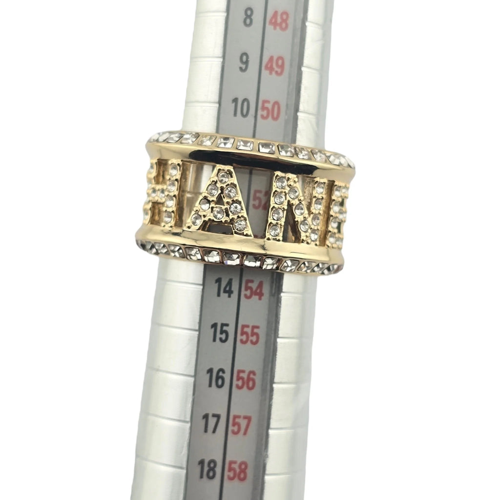 Chanel CC Gold Crystal Ring 2024 CHANEL