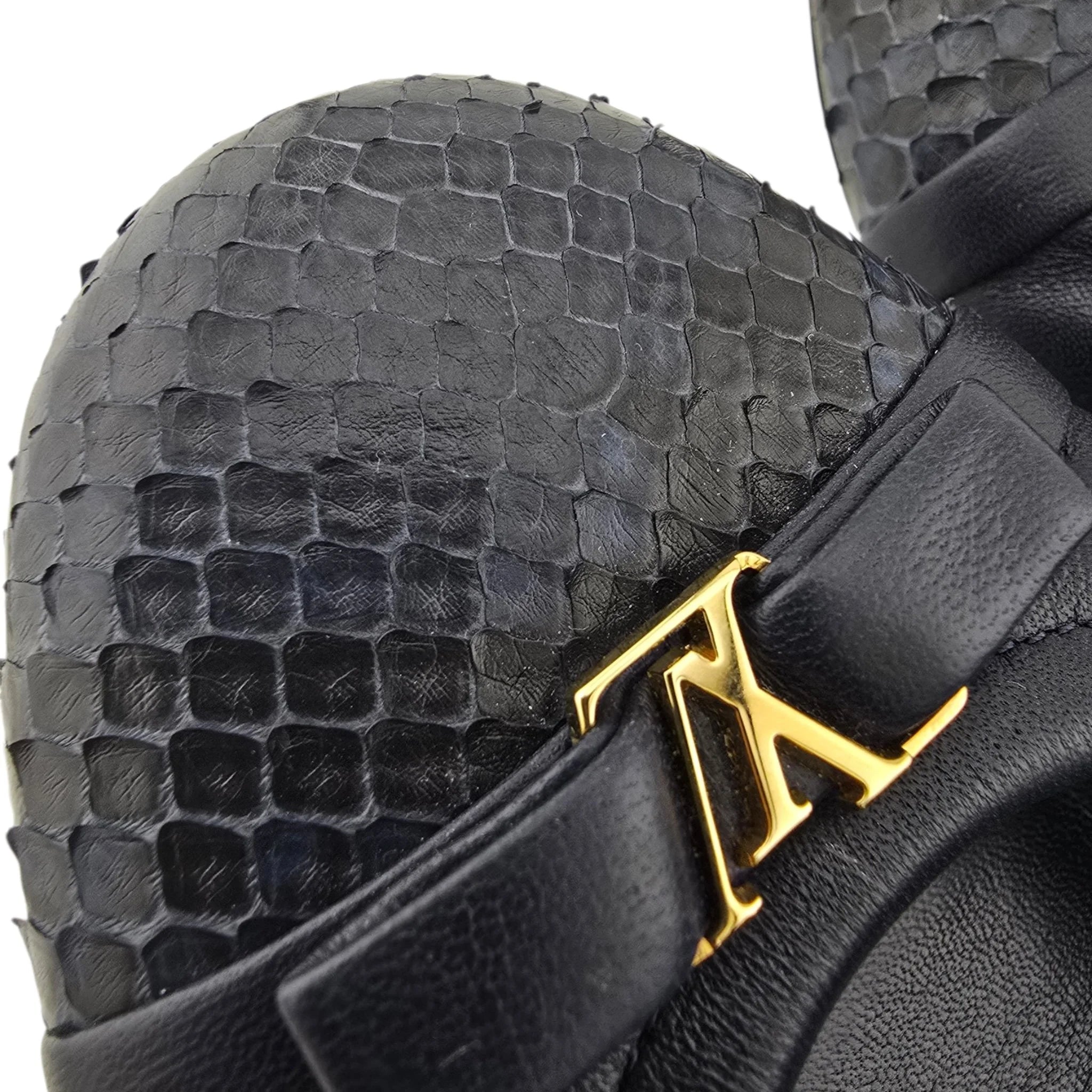 Louis Vuitton LV Flirty Navy Blue Python Ballet Flats 39 LOUIS VUITTON