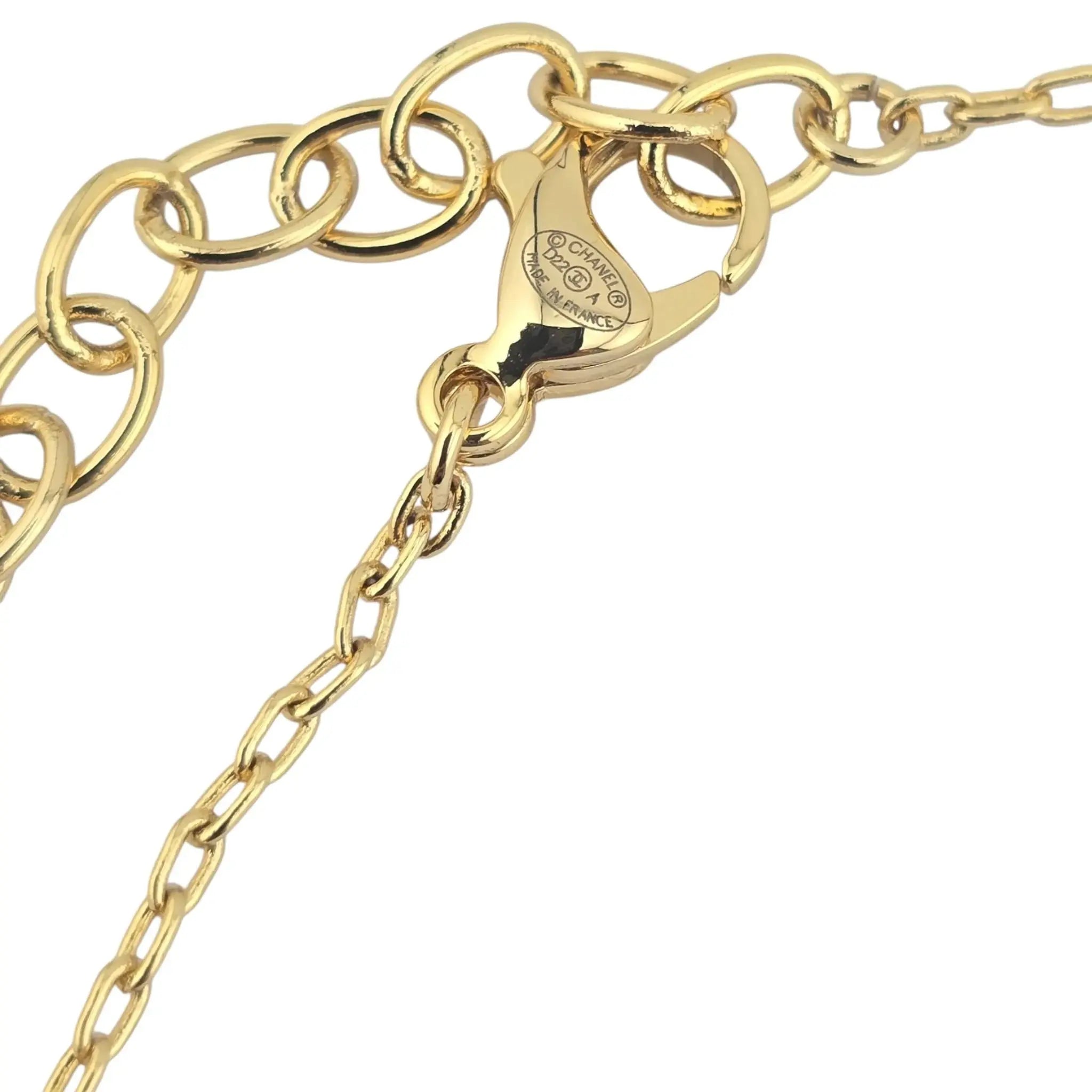 Chanel CC Gold / Black Pendant Necklace 2022 CHANEL