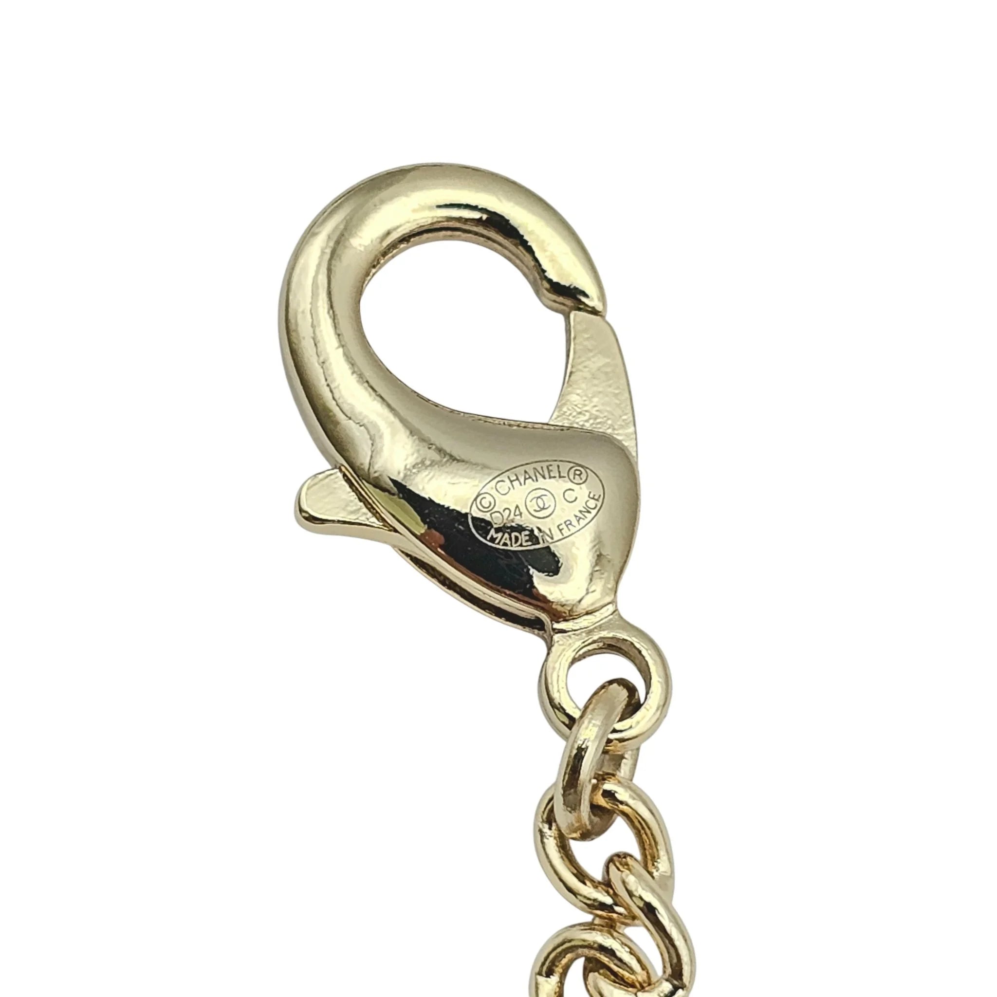Chanel CC Resin Metal Strass Multi Color Heart Shape Necklace 2024 CHANEL