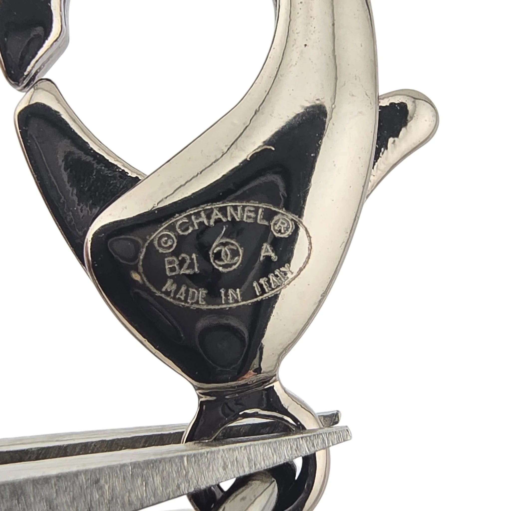 Chanel CC Ruthenium Crystal Chain Silver Long Necklace 2021 CHANEL