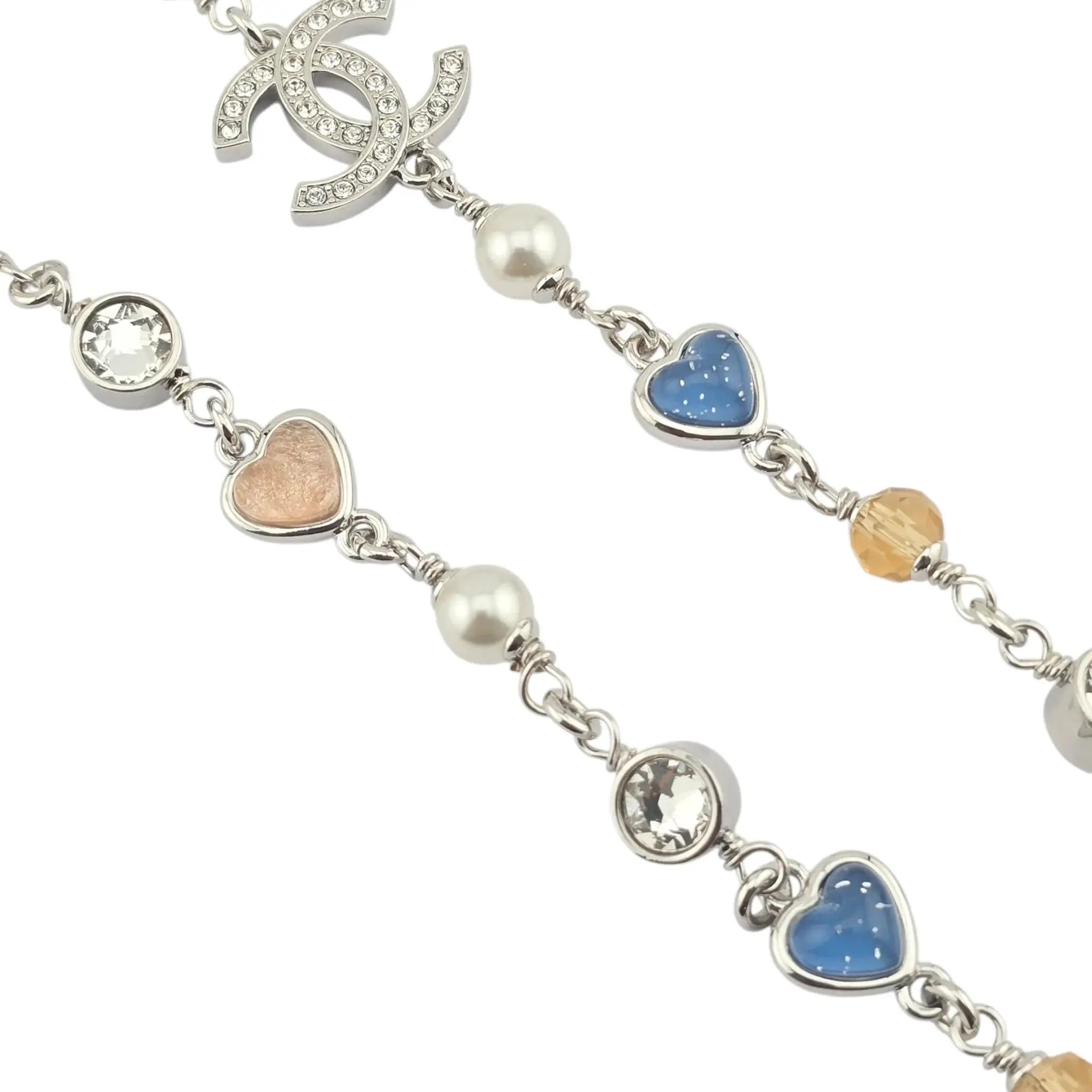 Chanel CC Long Necklace Heart Pendants 2025 CHANEL