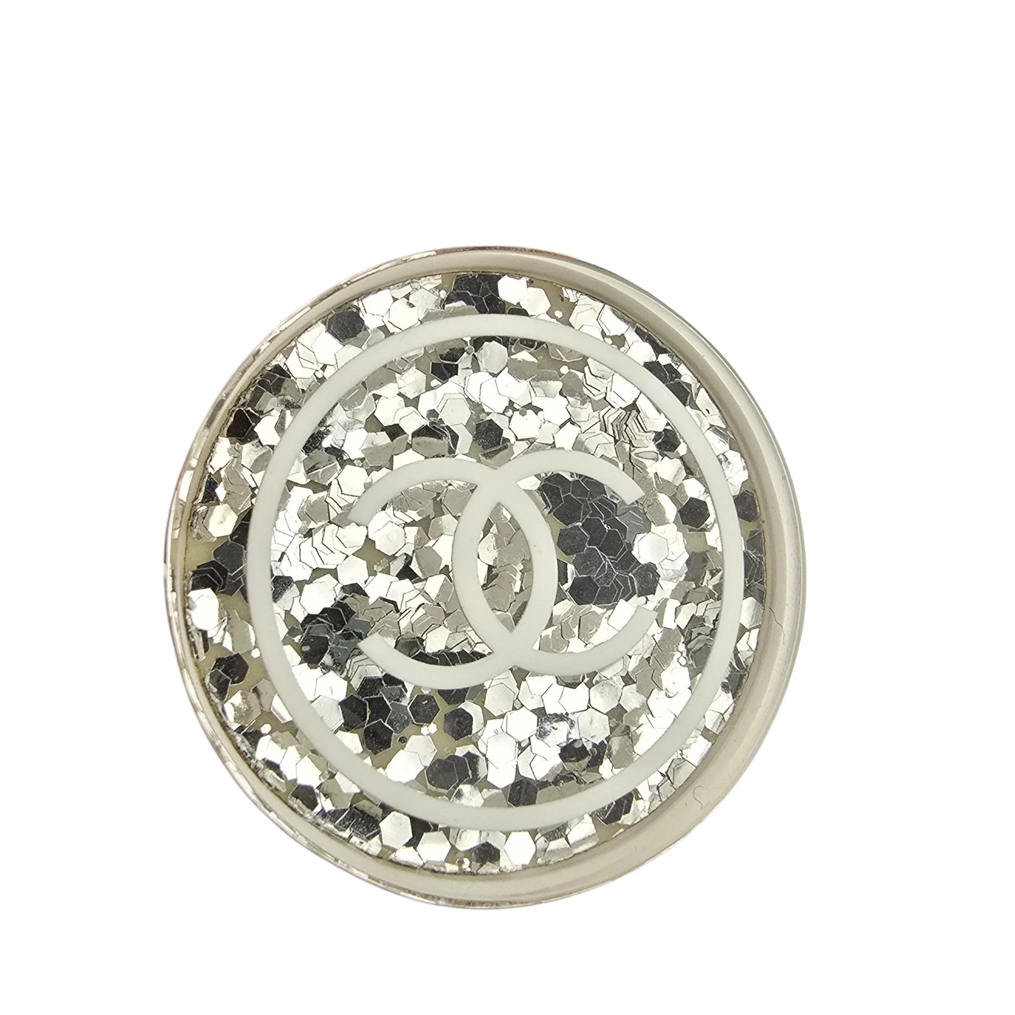 Chanel CC White Resin Round Earrings 2024 CHANEL