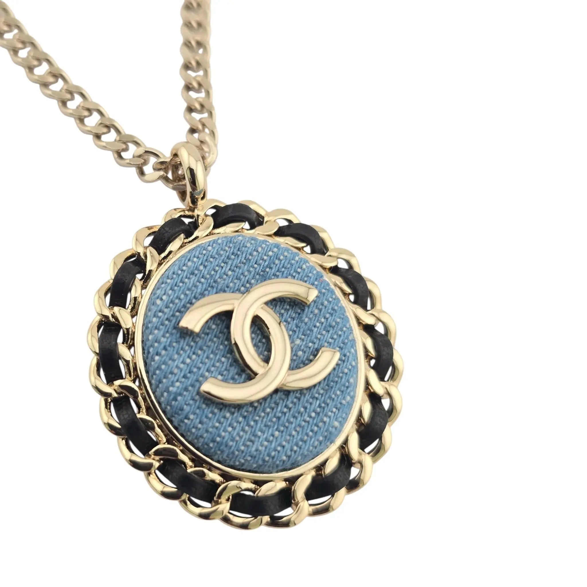Chanel CC Denim Pendant Necklace 2025 CHANEL