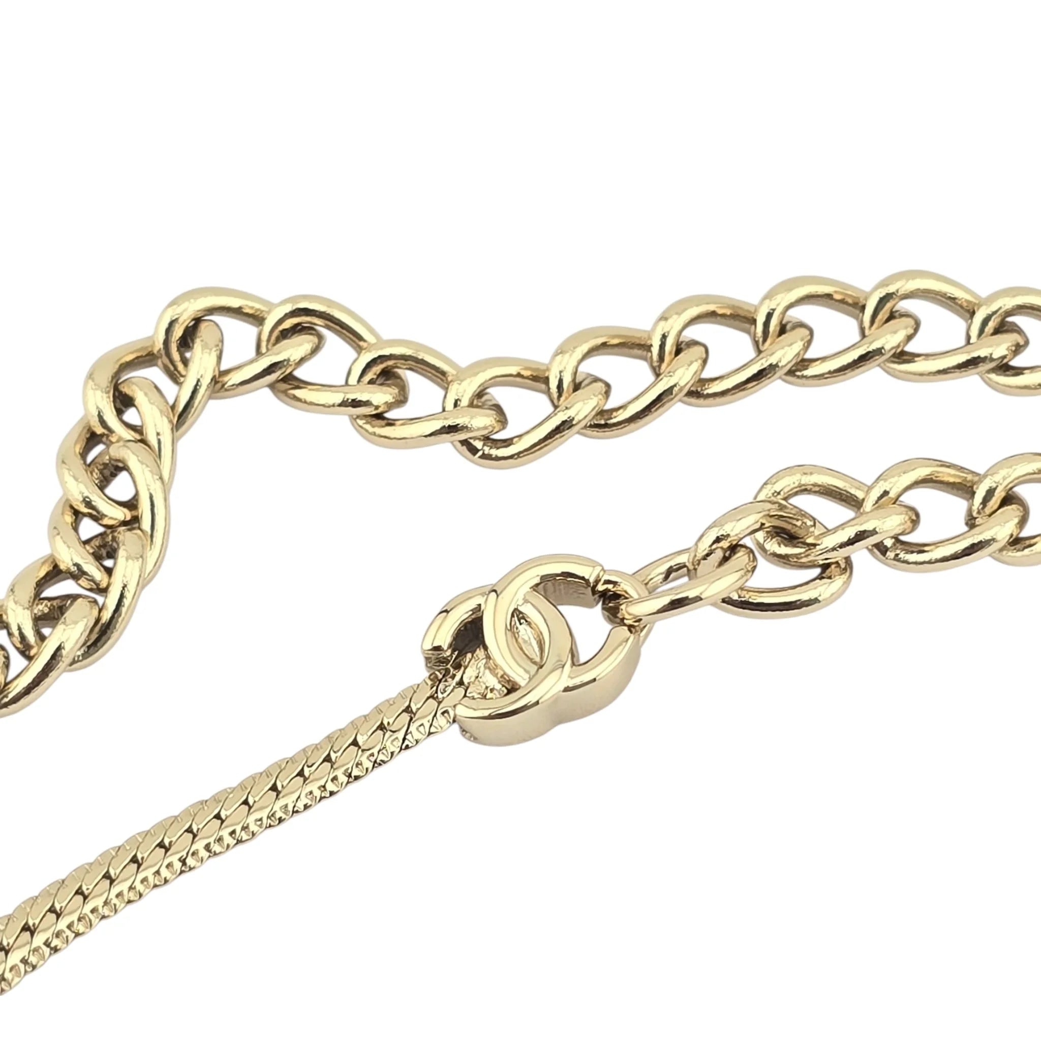 Chanel CC Thin Choker Necklace Gold 2024 CHANEL