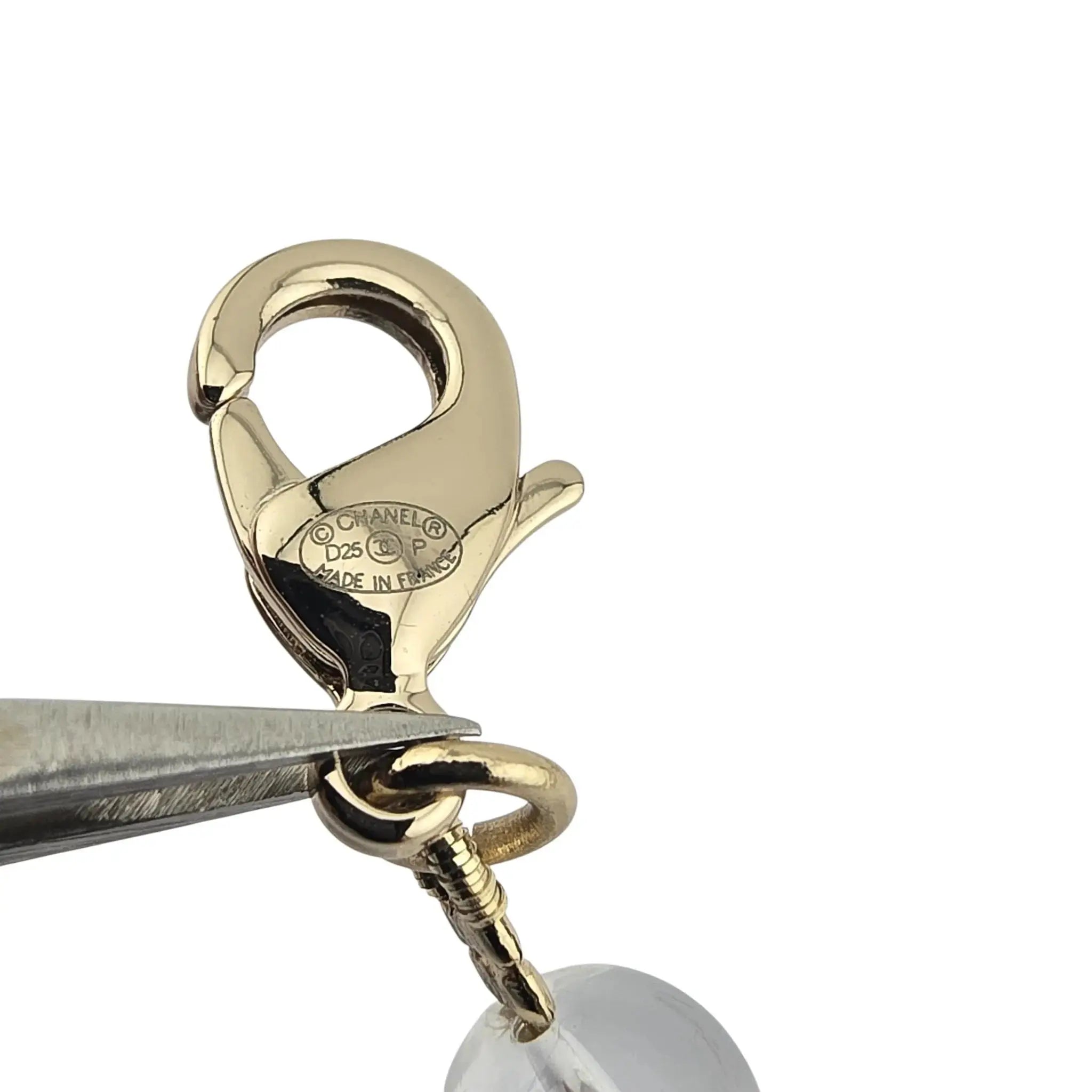 Chanel CC Clear Bead Long Bow Necklace 2025 CHANEL