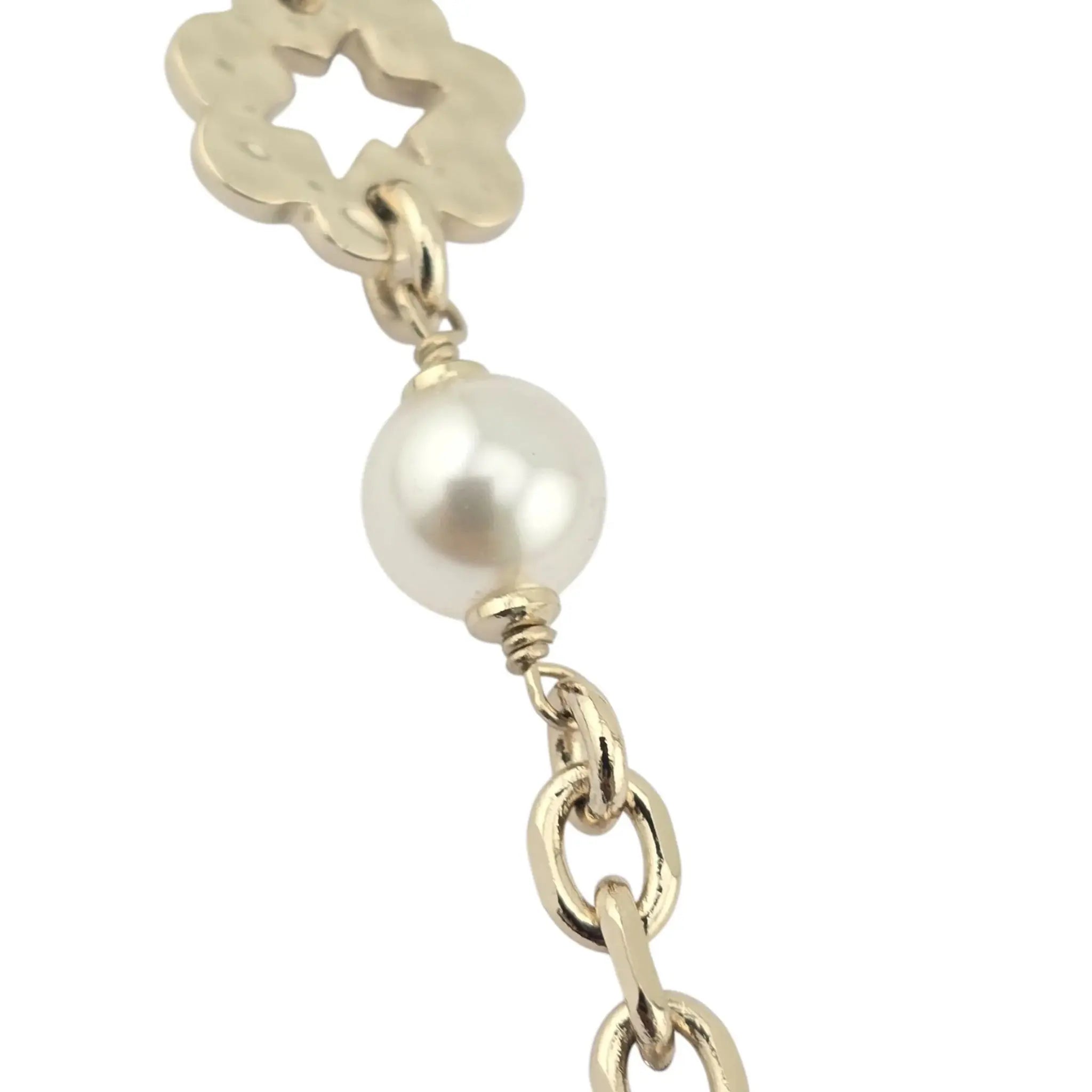 Chanel CC Long Necklace Gold Metal Floral Necklace 2025 CHANEL