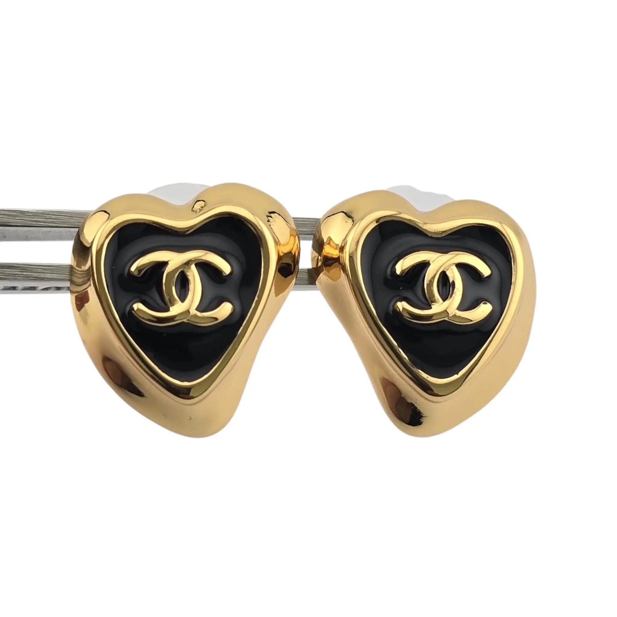 Chanel CC Gold Black Earrings 2025 CHANEL