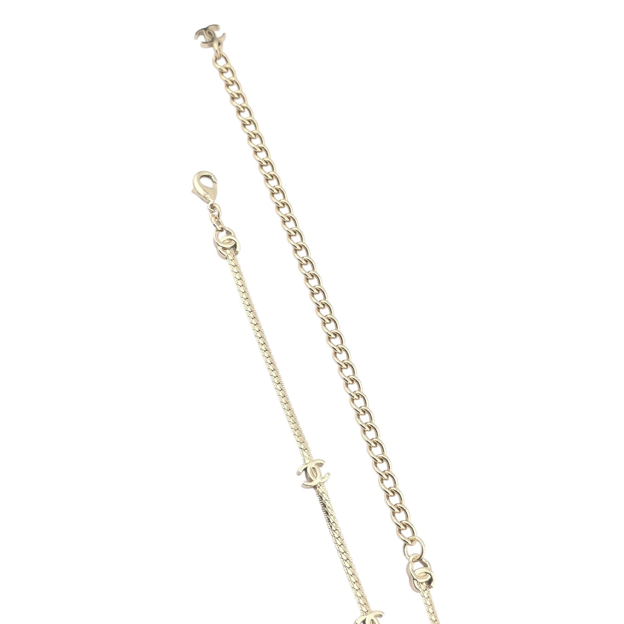 Chanel CC Metal Thin Gold Necklace 2024 CHANEL
