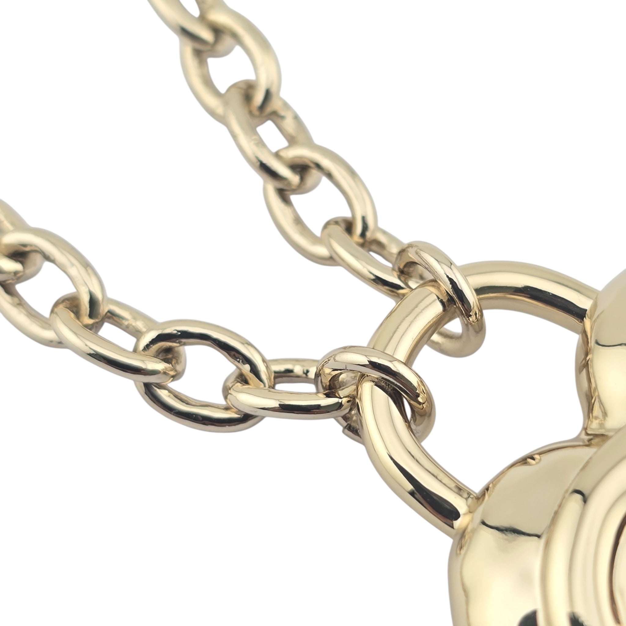 Chanel CC Metal Turnlock Heart Locket Necklace Gold CHANEL