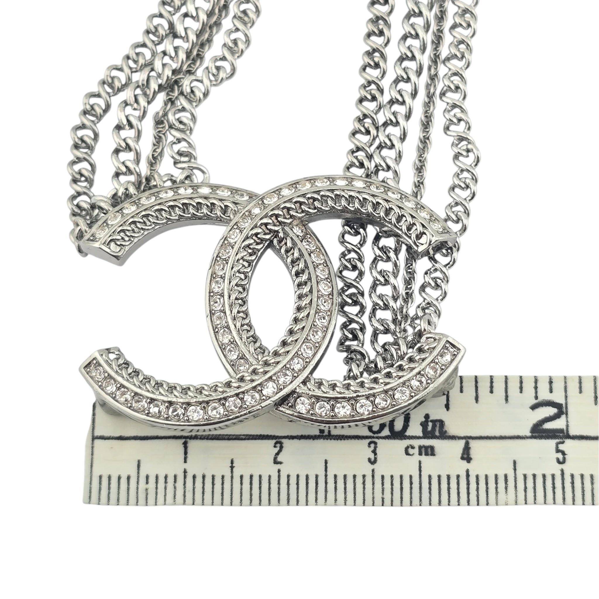 Chanel CC Gunmetal Chain Brooch 2021