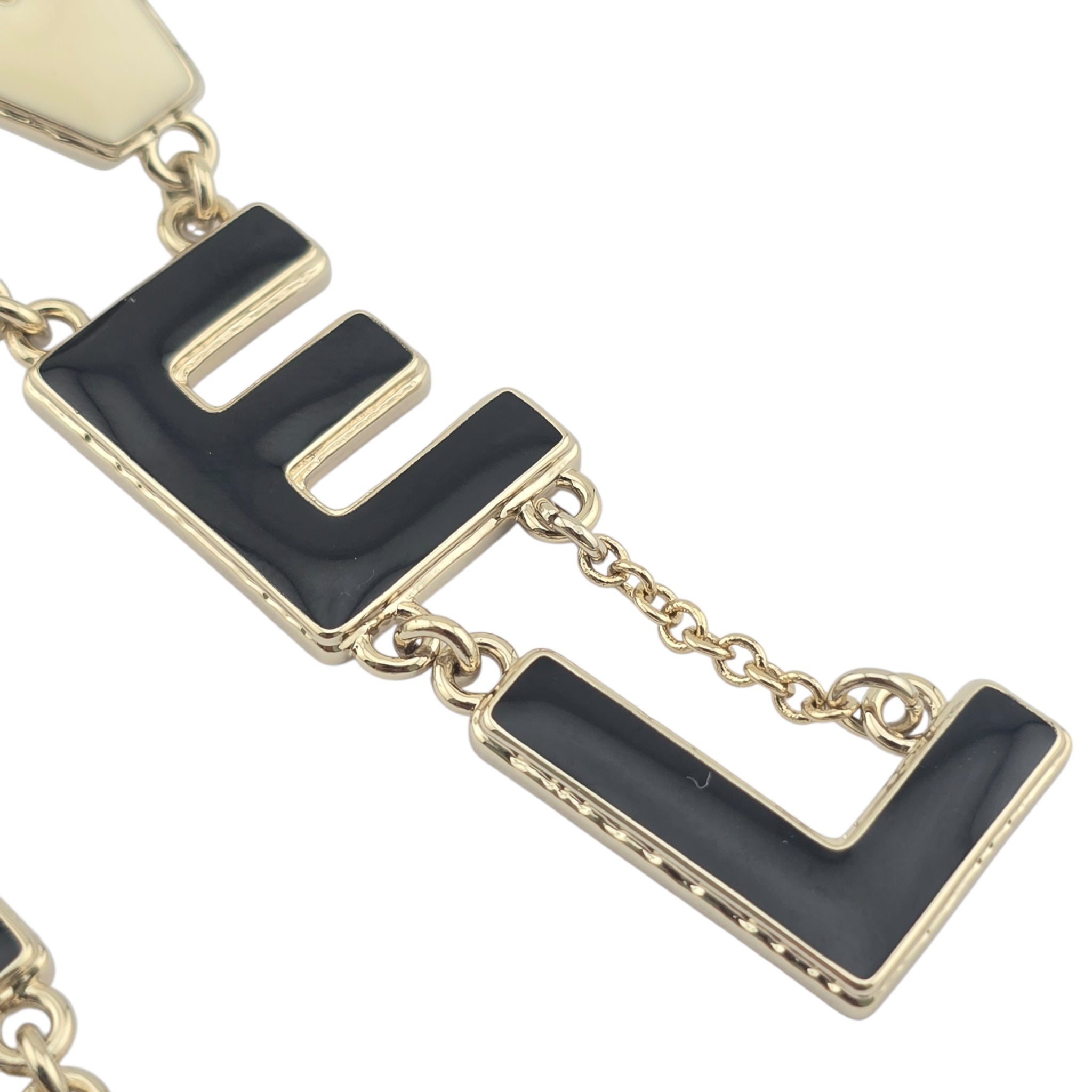Chanel Metal Enamel Cha-Nel Logo Drop Earrings Black White CHANEL
