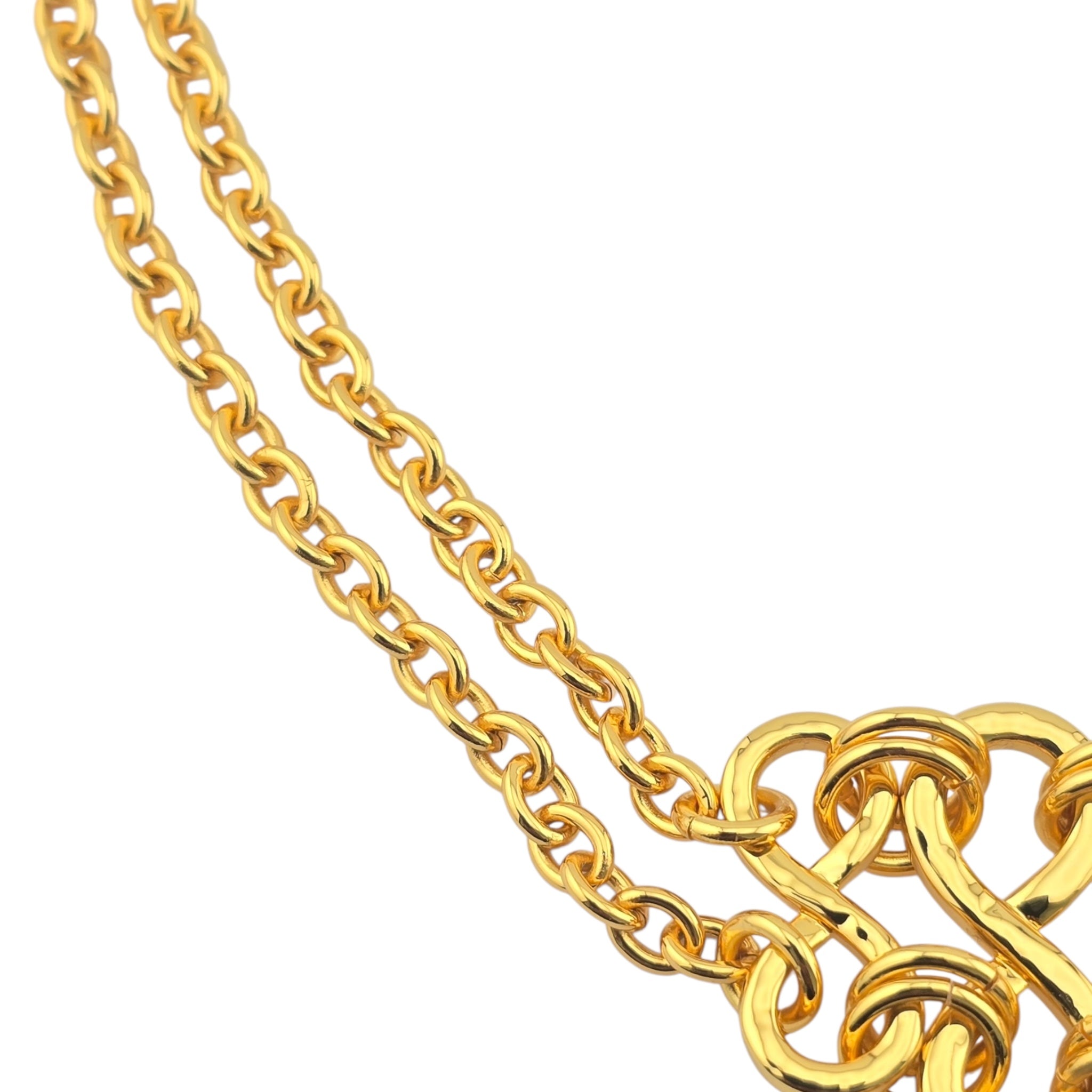 Chanel CC Gold Leaf Pendant Necklace 2025