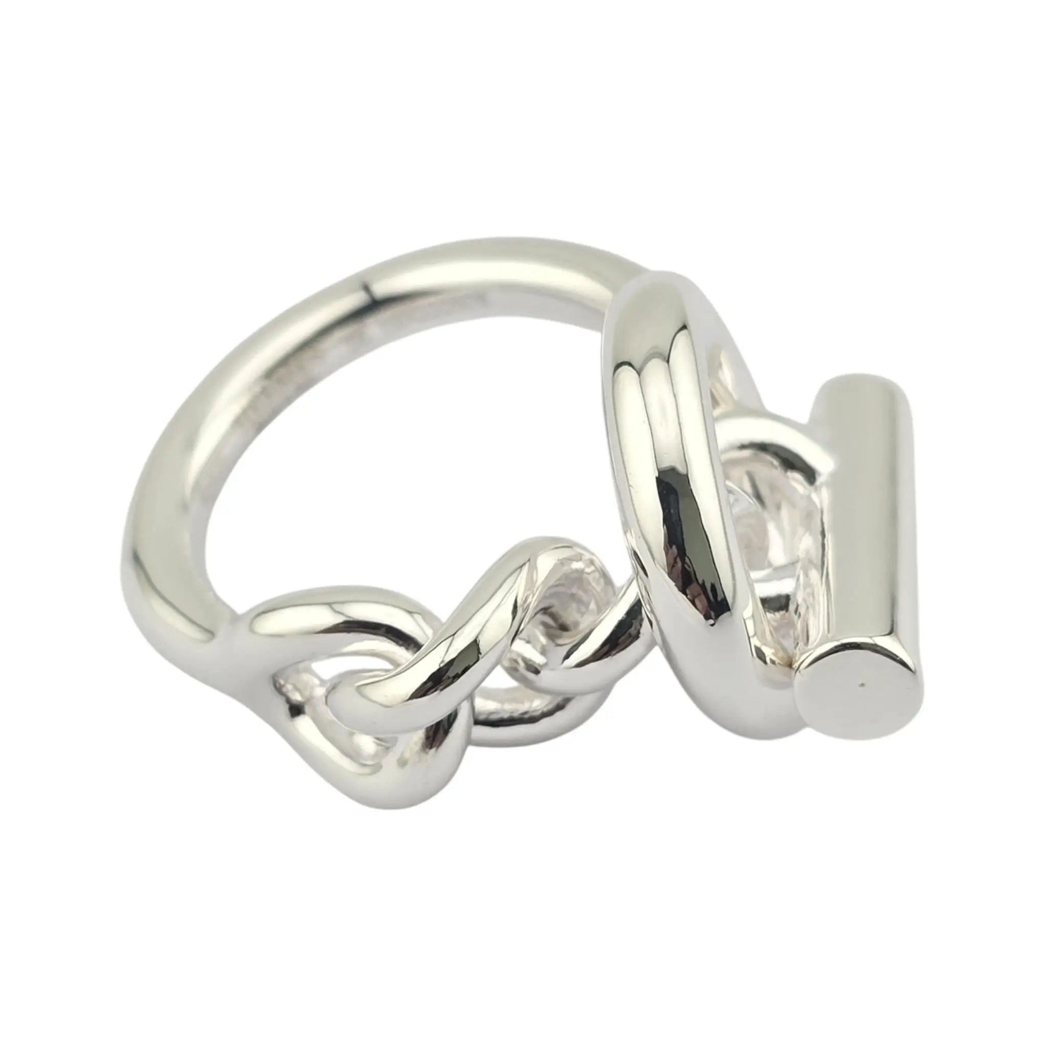 Hermes Croisette Large Sterling Silver Ring HERMES