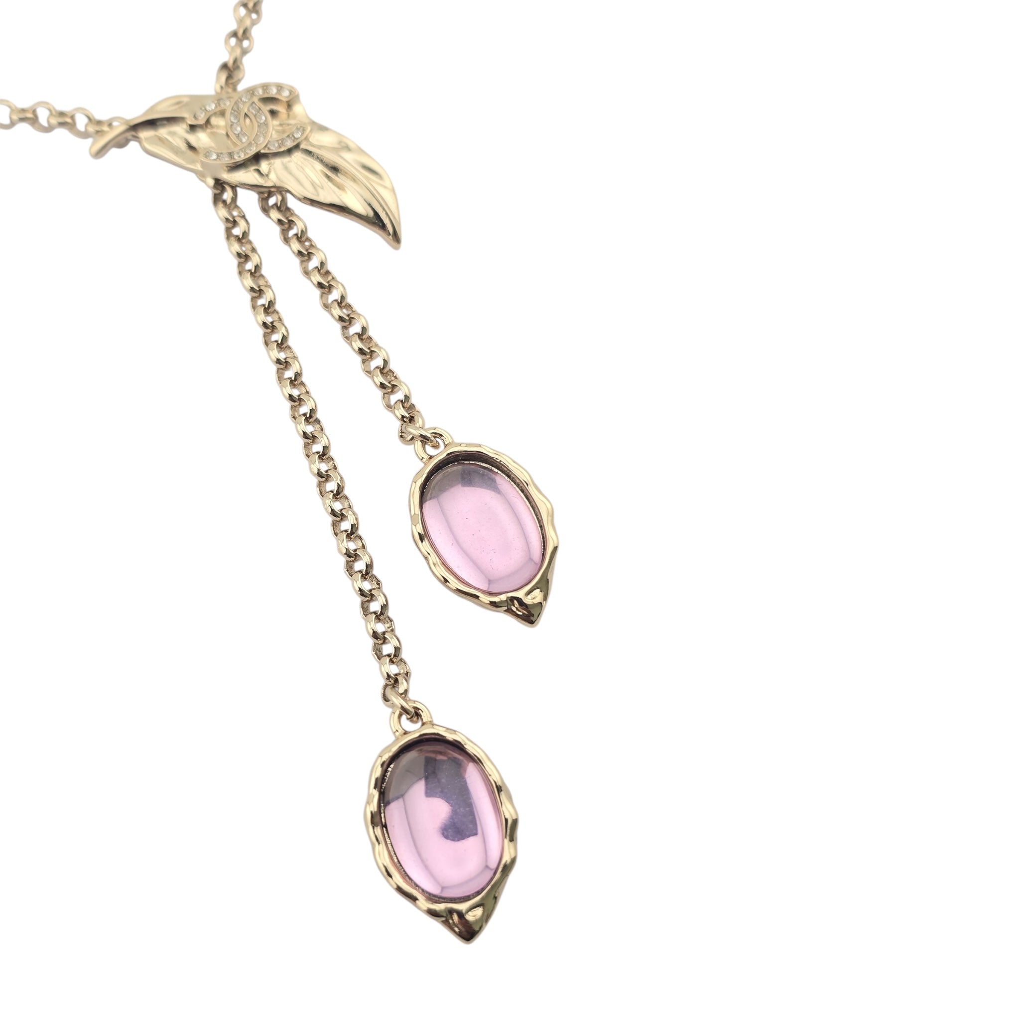 Chanel CC Gold Leaf Necklace 2025