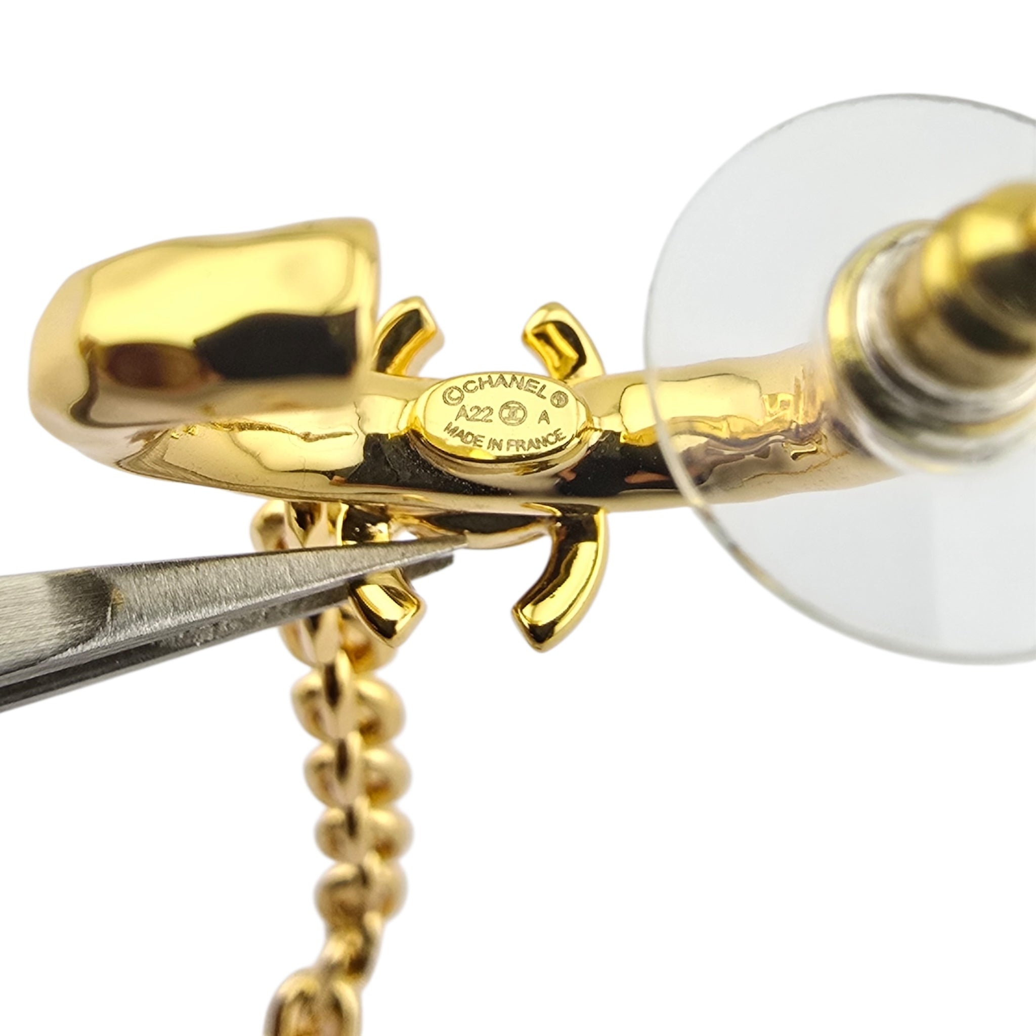 Chanel CC Gold Ear Clip Earrings 2022 CHANEL