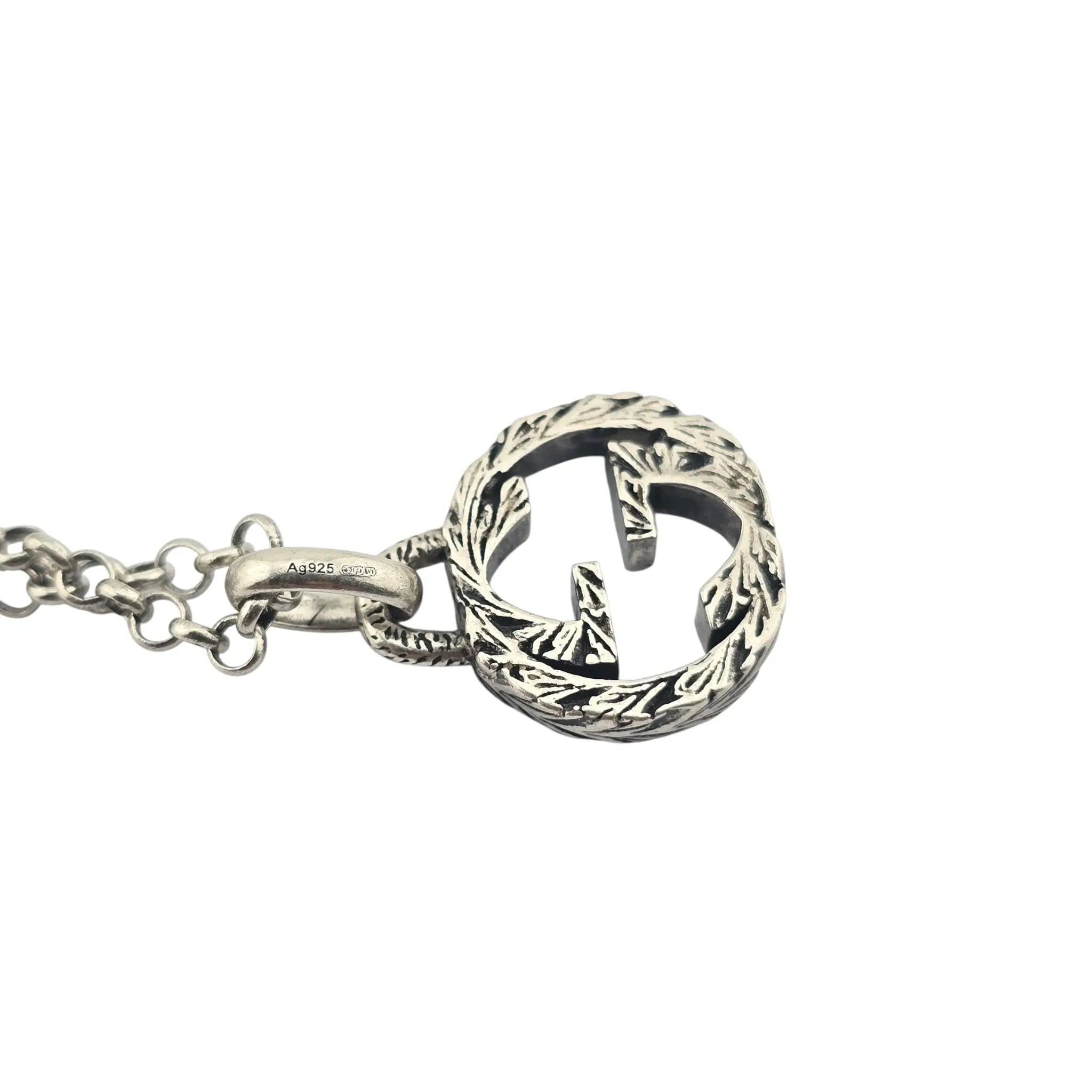 GUCCI GG Double G 925 Sterling Silver Necklace GUCCI