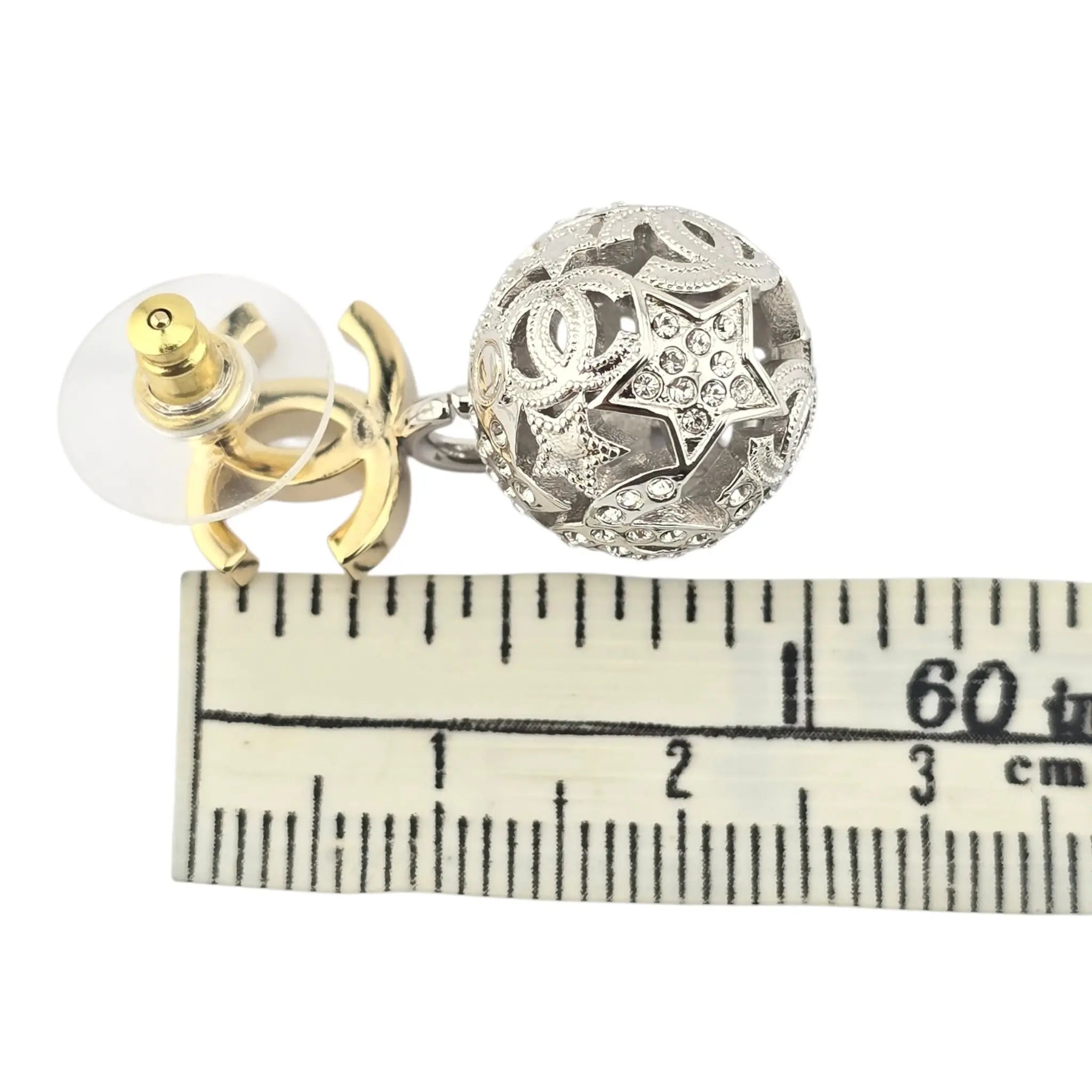 Chanel CC Gold / Silver Ball Earrings 2025 CHANEL