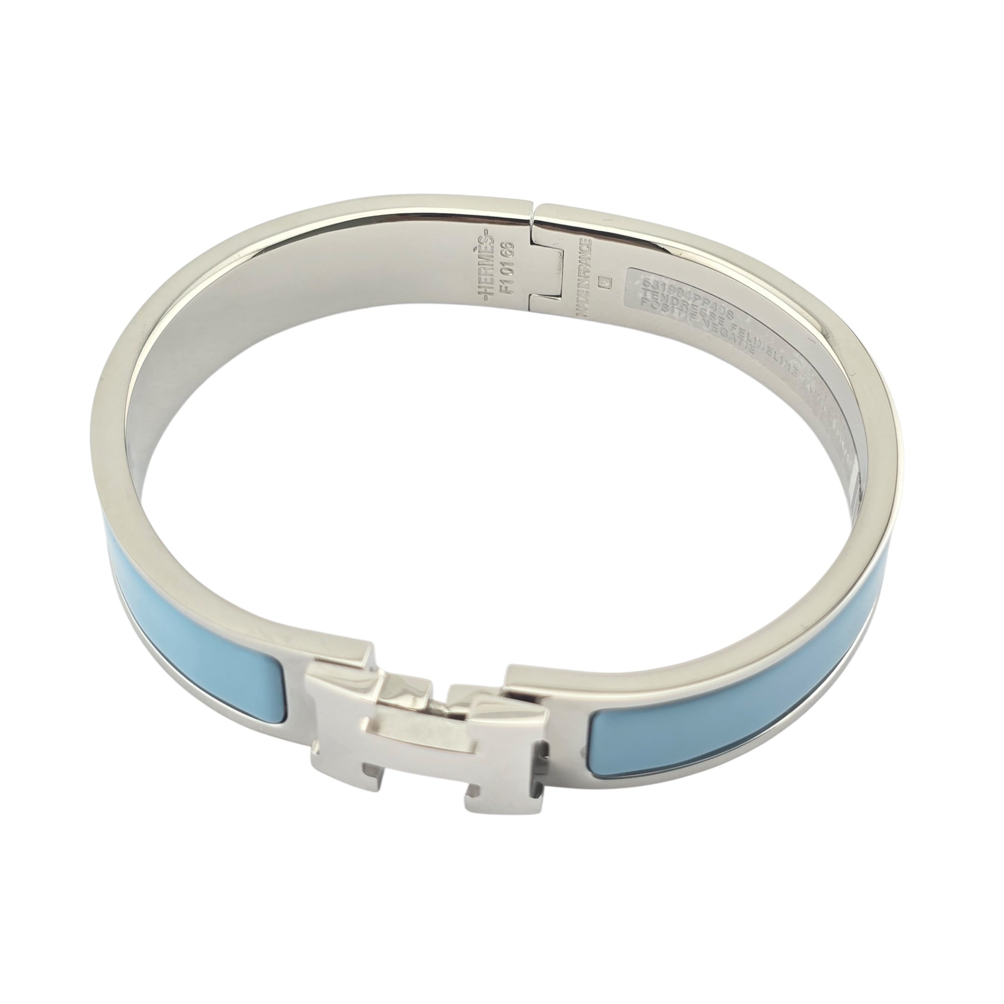Hermes Clic H Bracelet Baby Blue Palladium GM