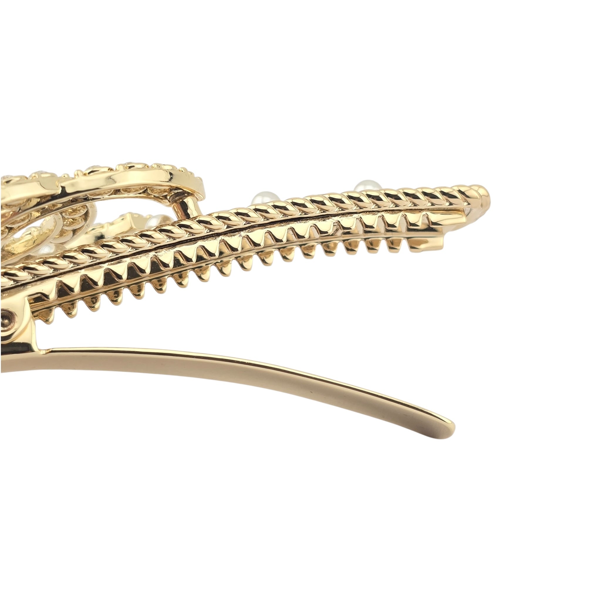 Chanel CC Faux Pearl and Diamante Hair Barrette 2022