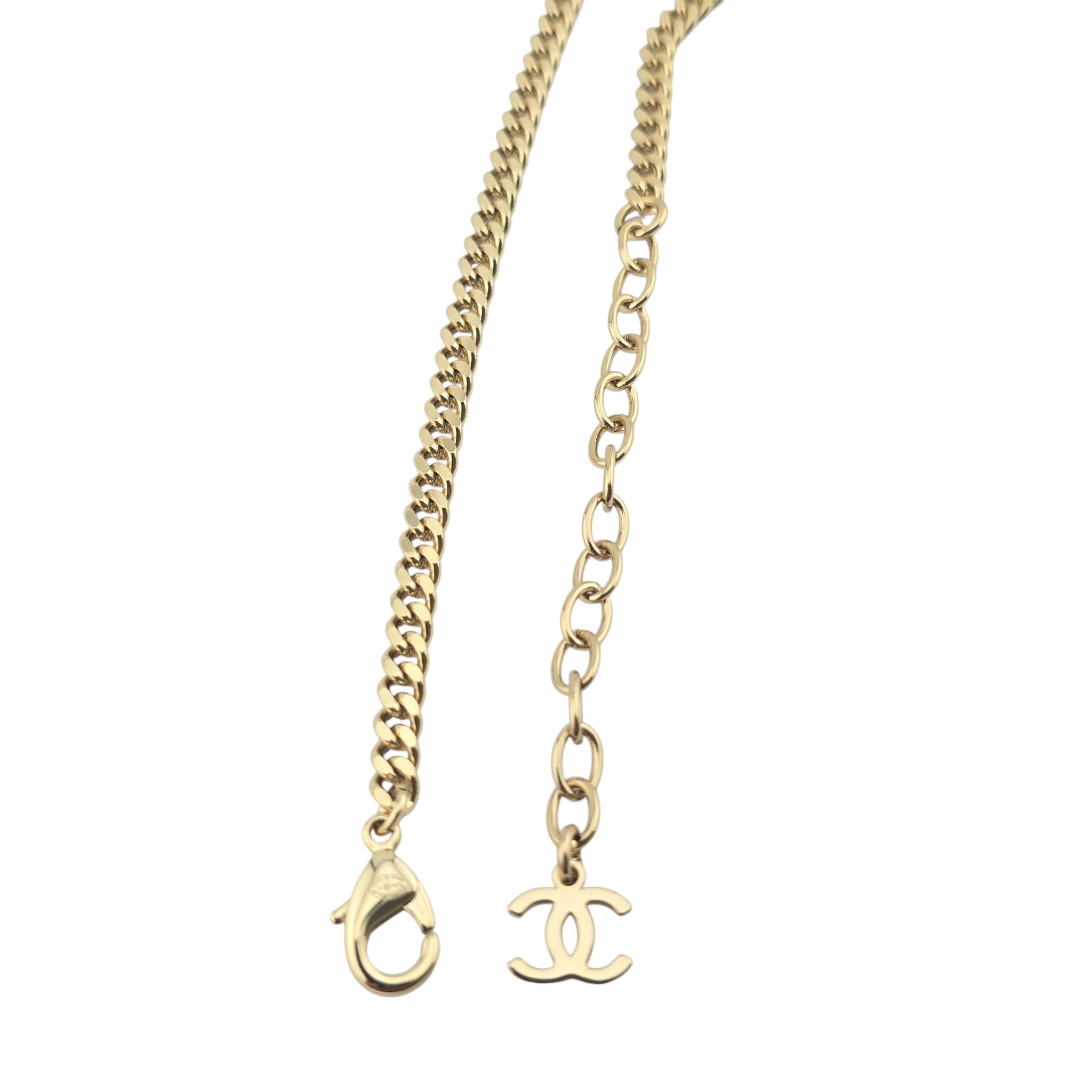 Chanel CC Black Enamel Heart Necklace 2024
