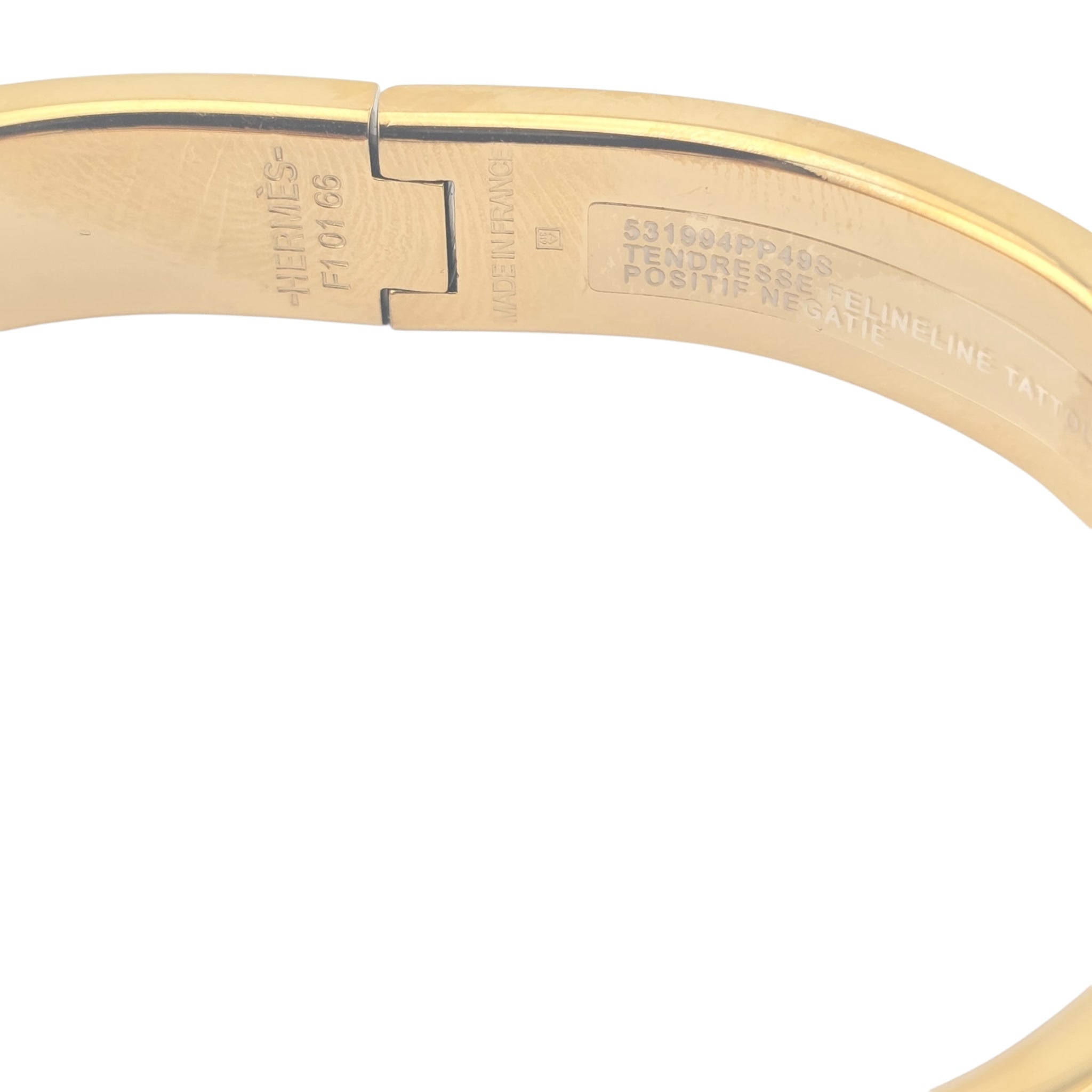 Hermes Clic H Bracelet Vert Moderne Gold GM