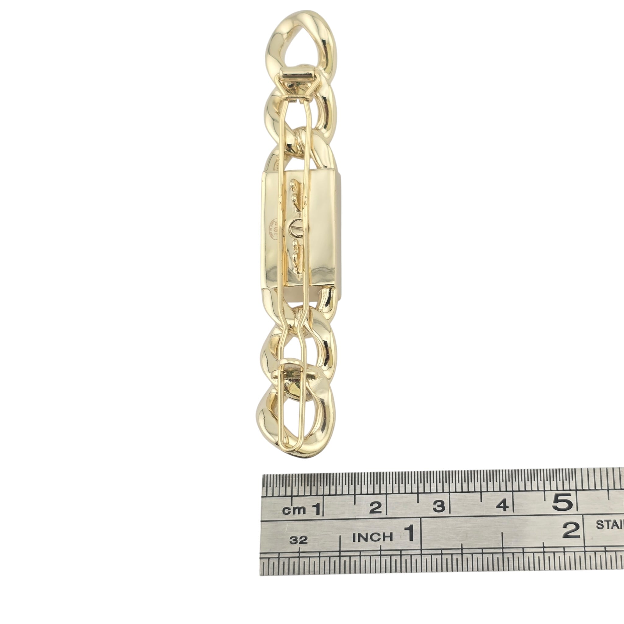 Chanel CC Crystal Chain Hair Clip Barrette Gold