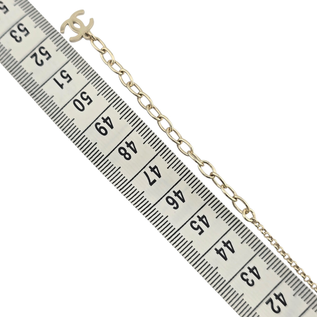 Chanel CC Gold Drop Pendant Necklace 2025