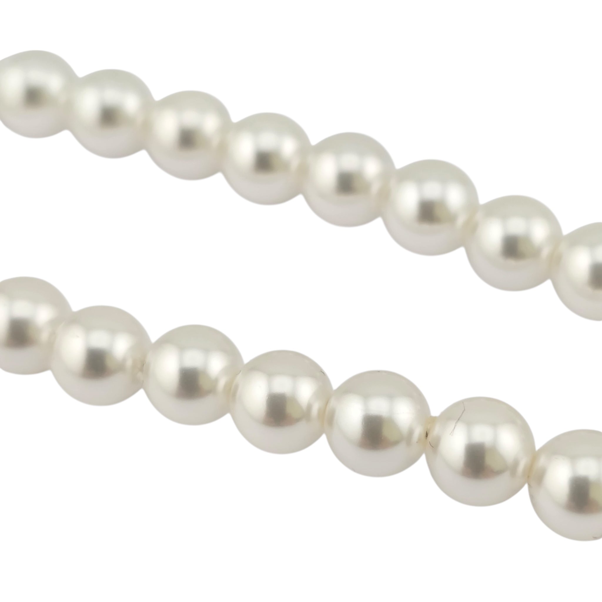 Chanel CC Faux Pearl Crystal Blue Heart Necklace 2025