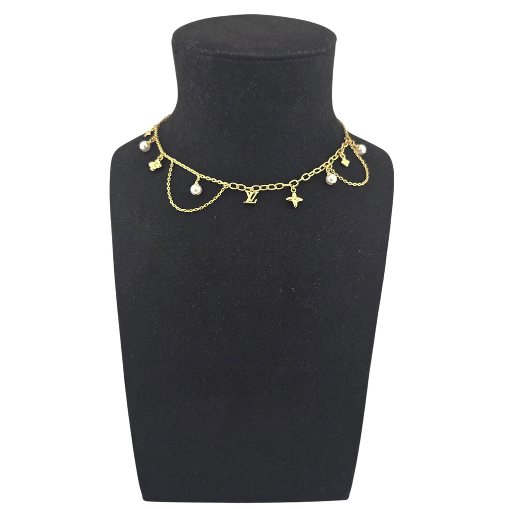 Louis Vuitton LV Blooming Pearls Gold  Necklace