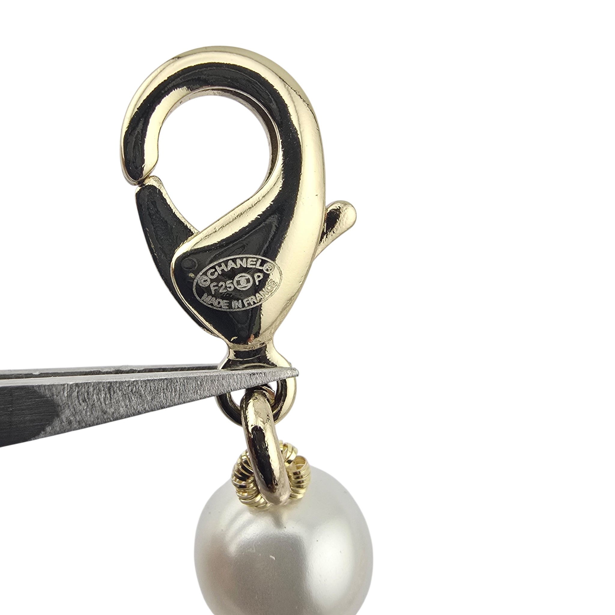 Chanel CC Faux Pearl Crystal Long Necklace 2025