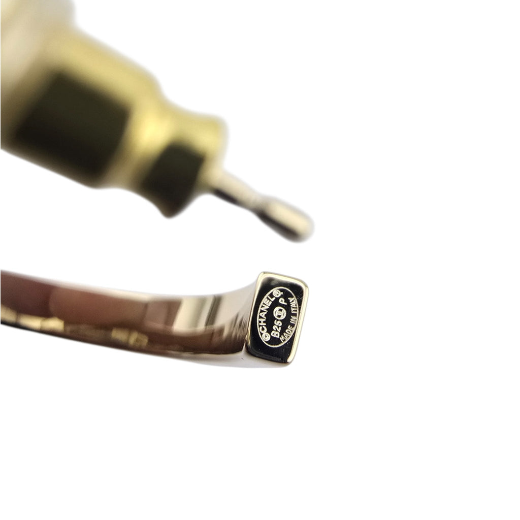 Chanel CC Gold Hoop Metal Earrings 2025 CHANEL