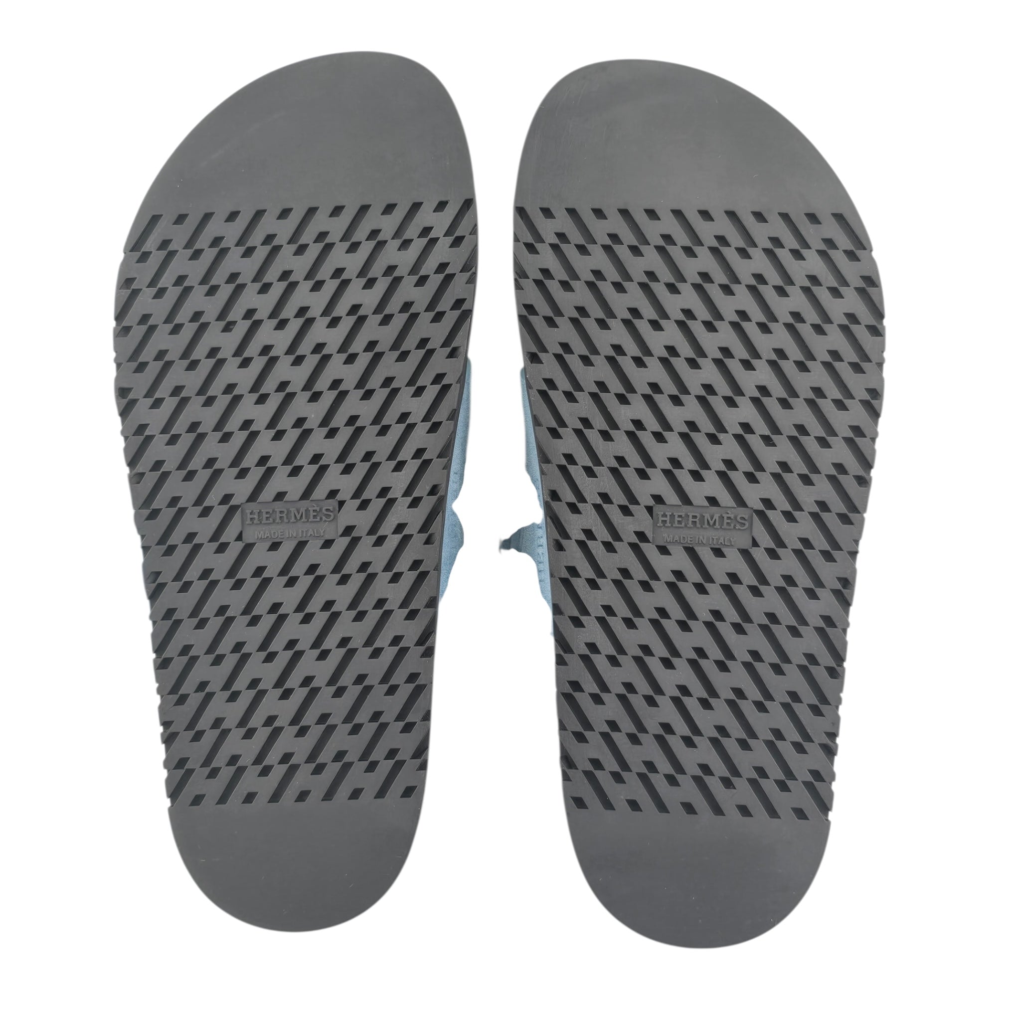 Hermes Chypre Suede Sandal Bleu Mineral 39 UK6 HERMES