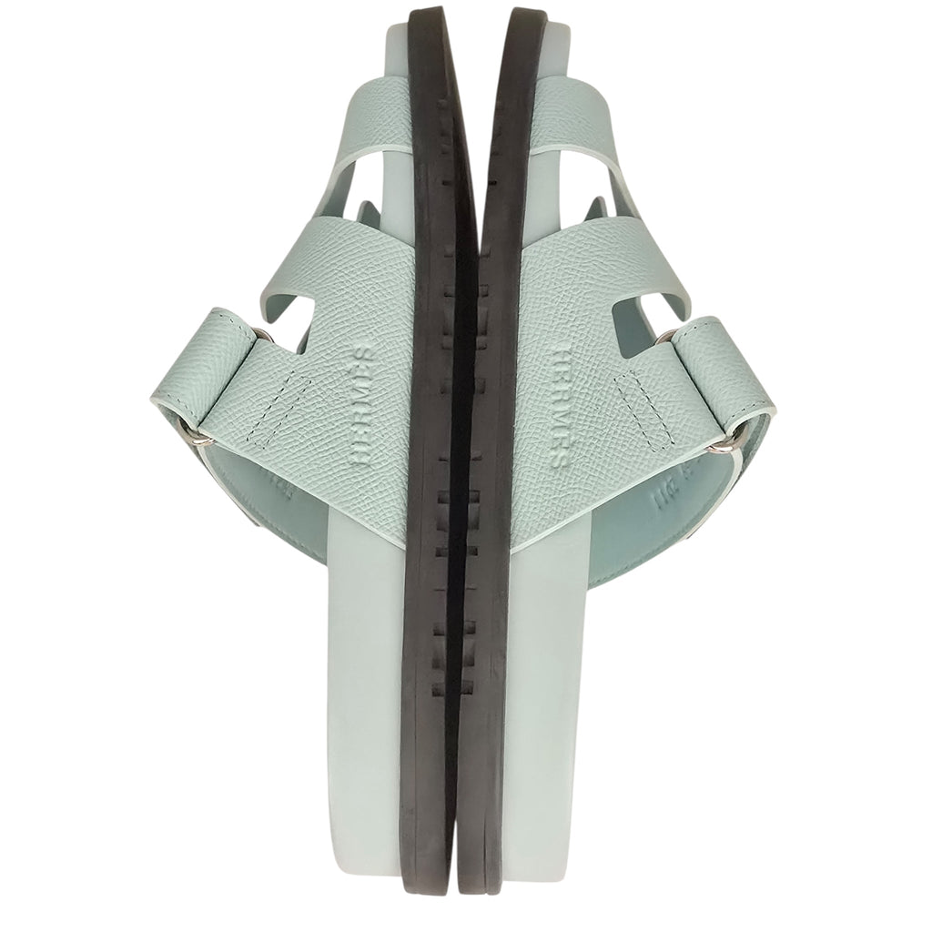 Hermes Chypre Suede Sandal Bleu 39 UK6 HERMES