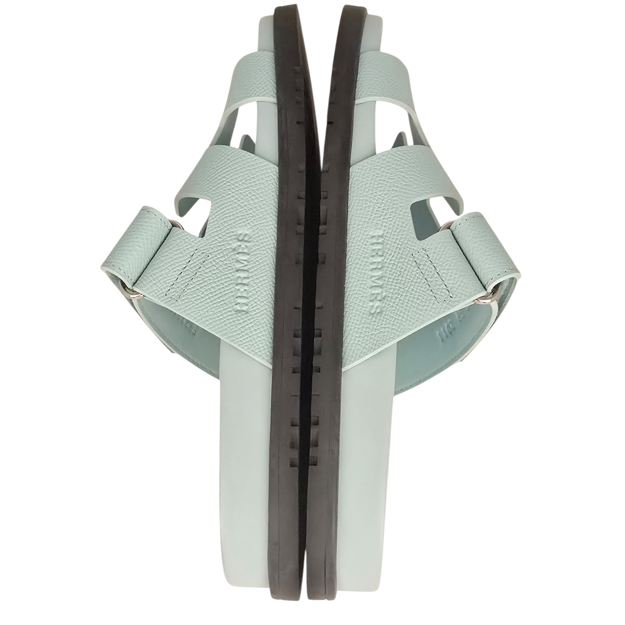 Hermes Chypre Suede Sandal Bleu 39 UK6 HERMES