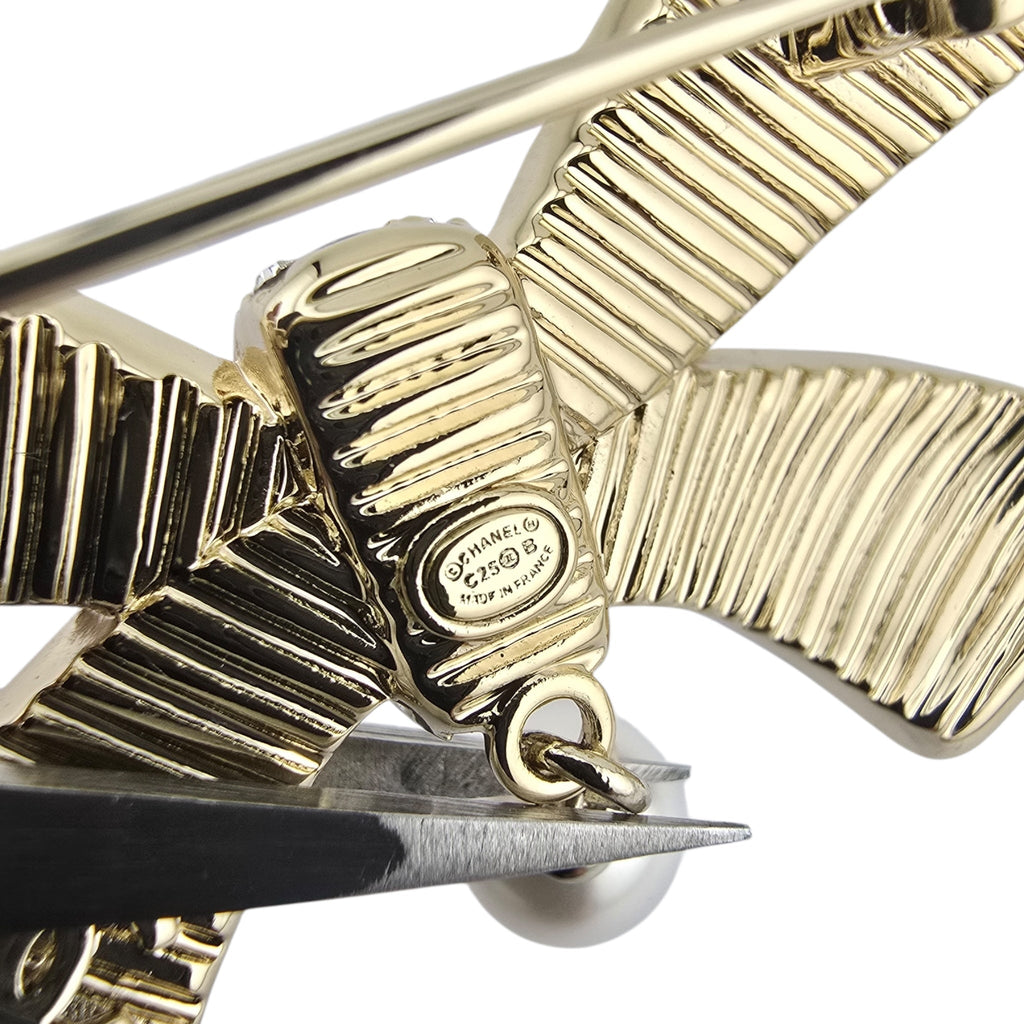 Chanel CC Gold Black Bow Brooch 2025 CHANEL