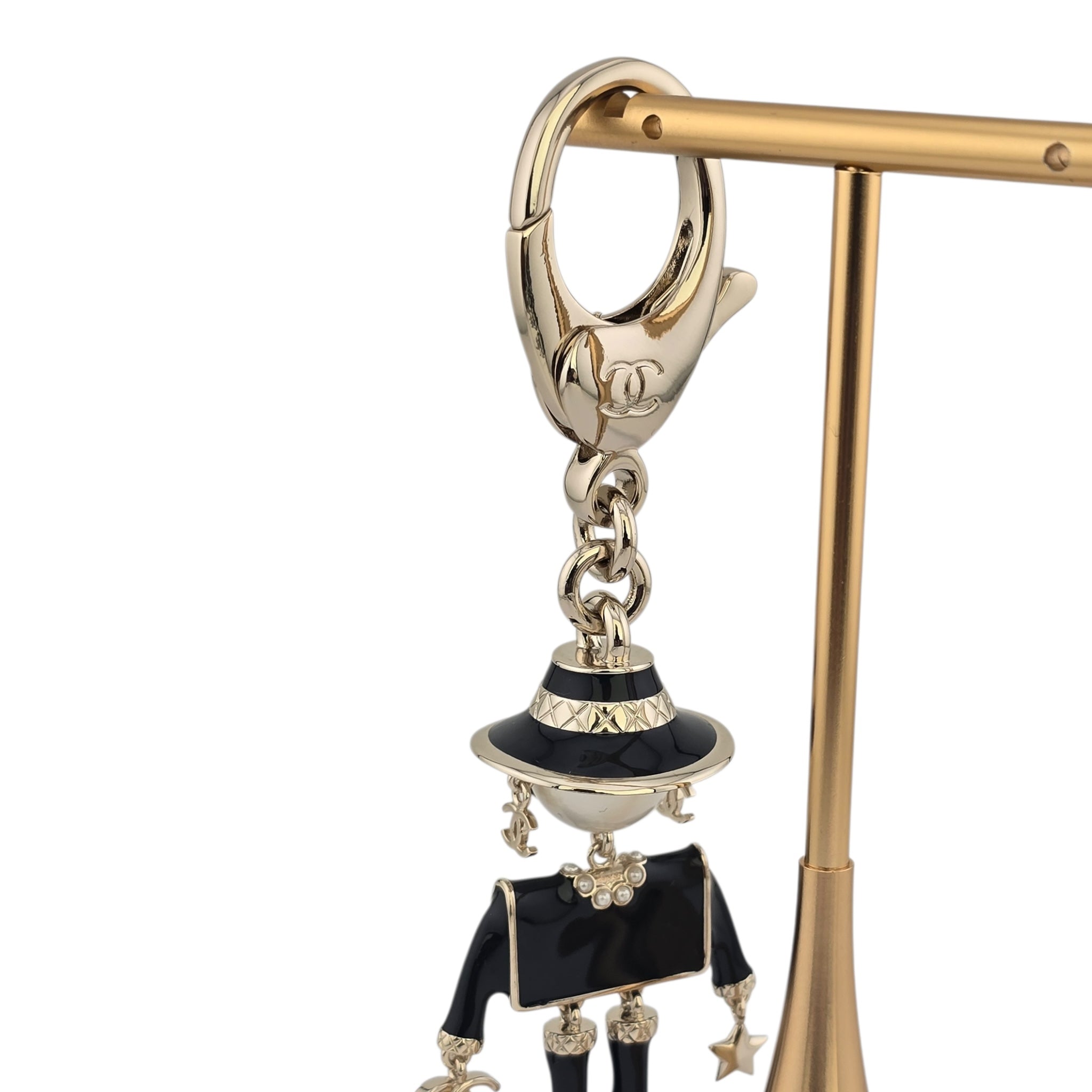 Chanel CC Robot Black Key Ring Bag Charm 25B CHANEL