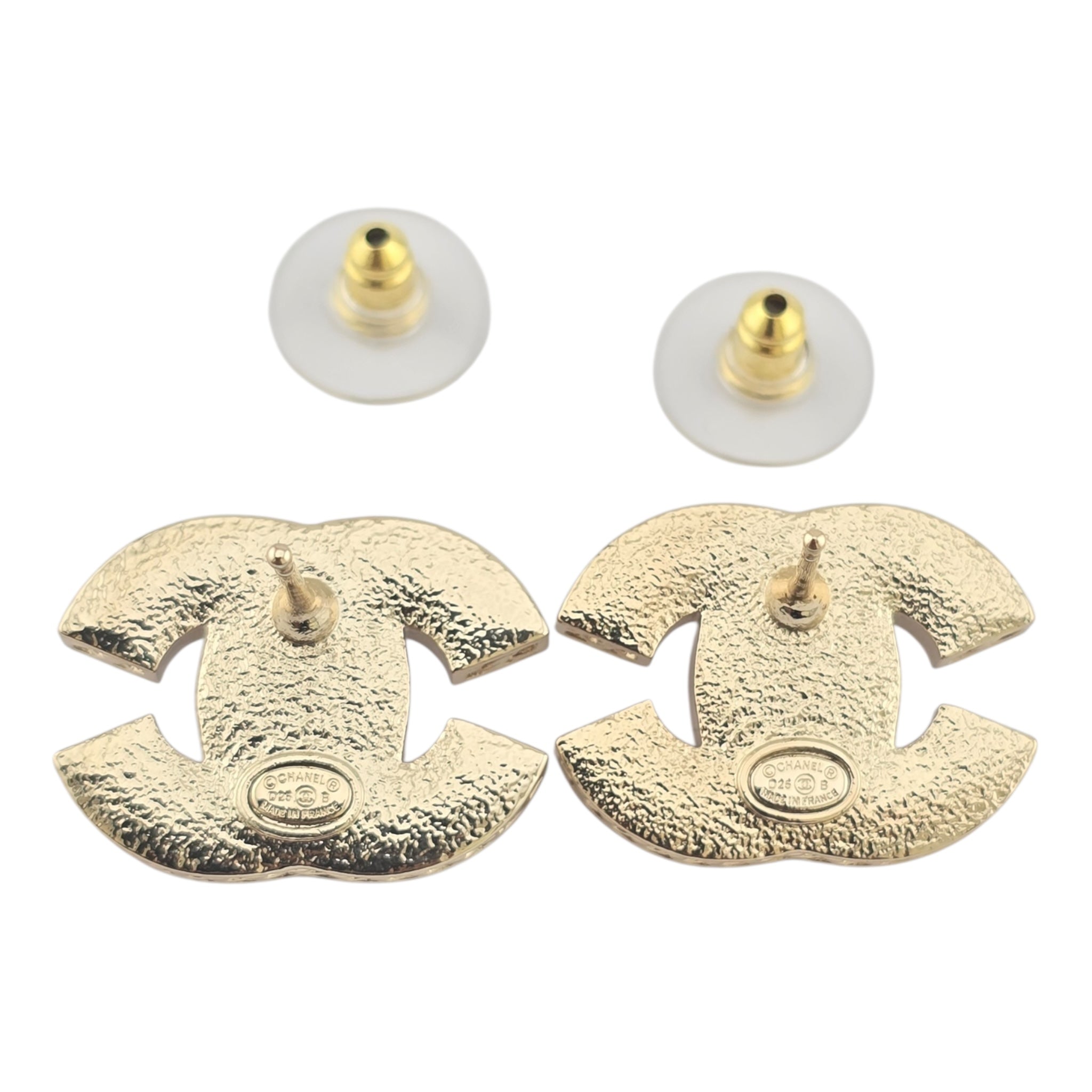 Chanel CC Gold Pink Resin Stud Earrings 2025 CHANEL