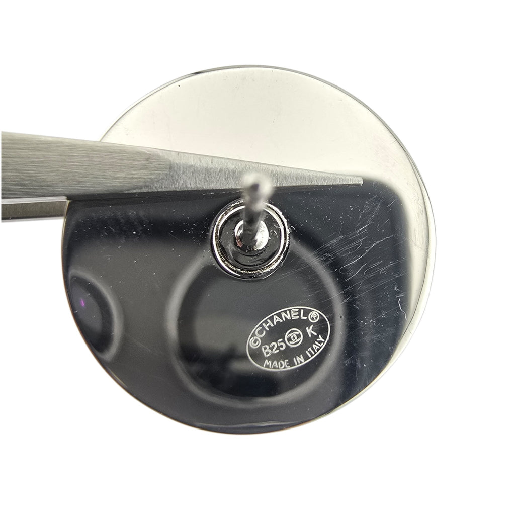 Chanel CC Stud Silver Gold Round Earrings 2025 CHANEL