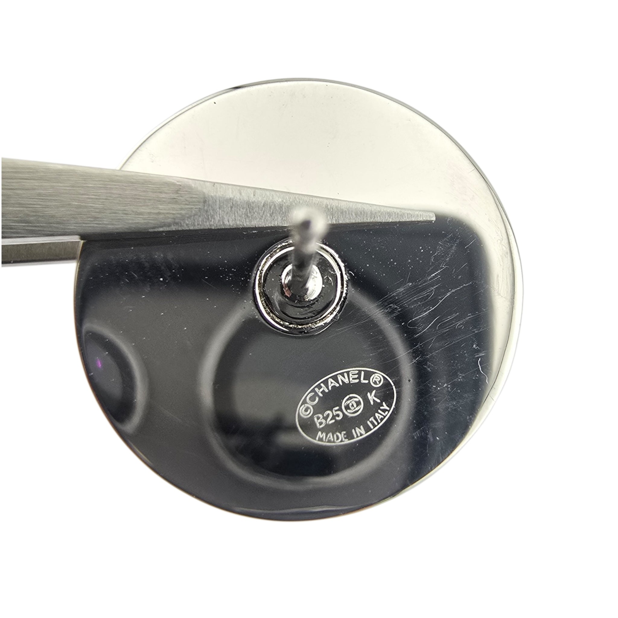 Chanel CC Stud Silver Gold Round Earrings 2025 CHANEL