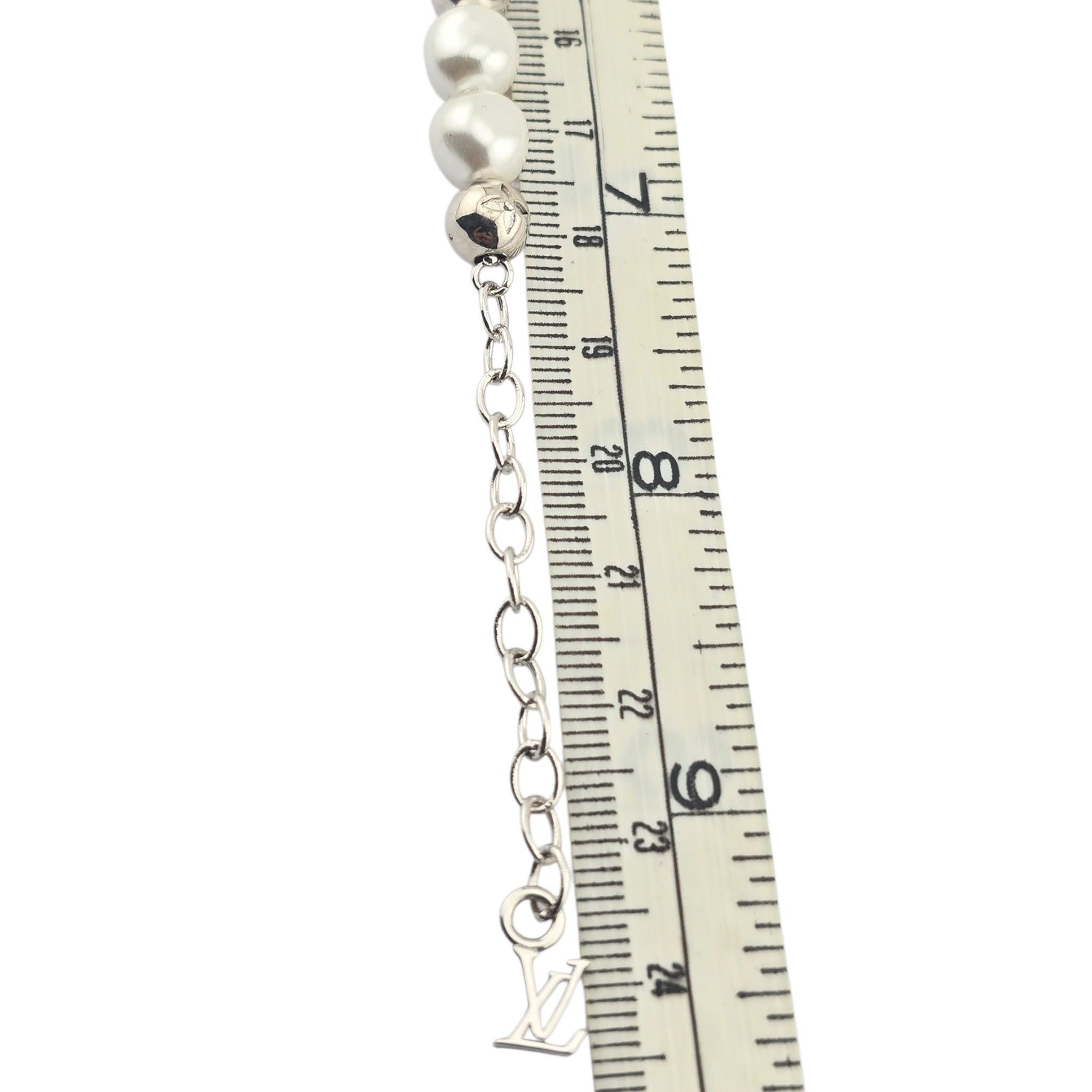 Louis Vuitton LV Silver Faux Pearl Bracelet LOUIS VUITTON