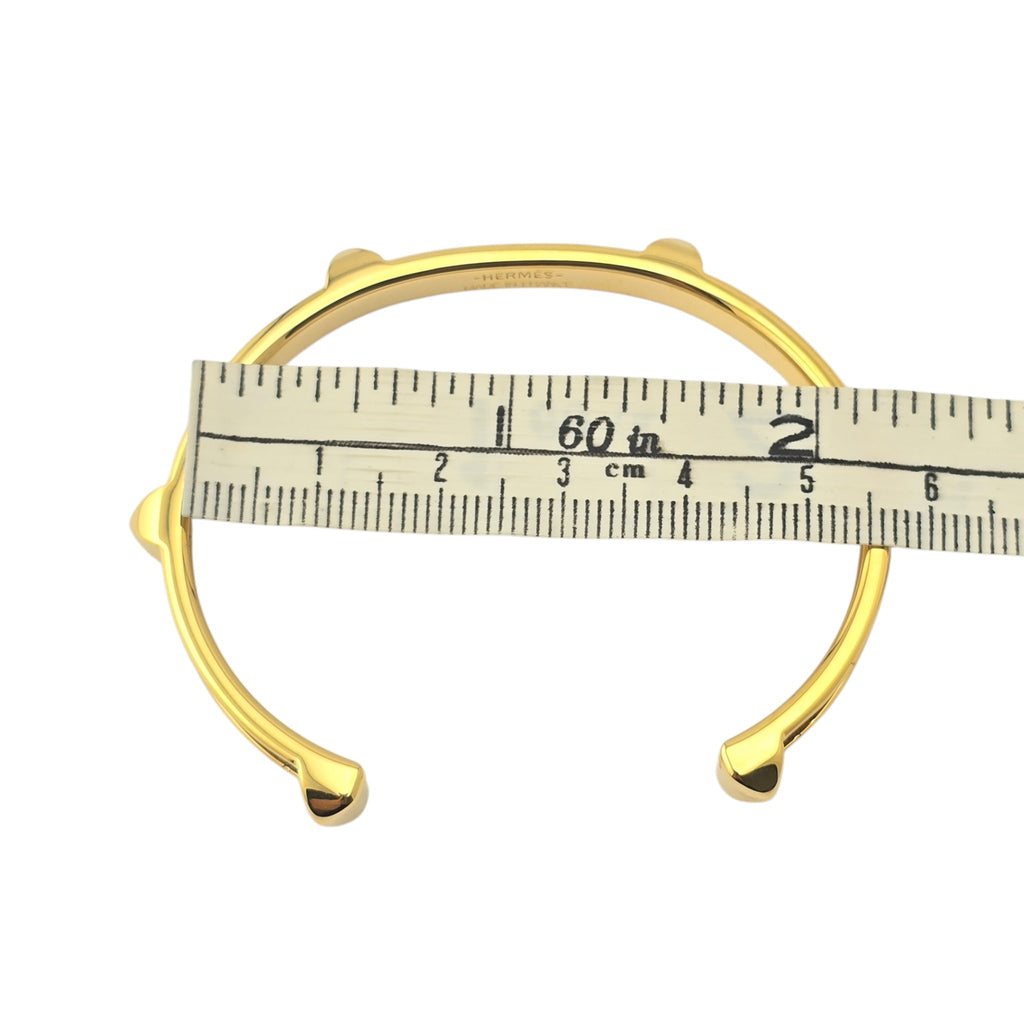 Hermes Athena Brown Gold Leather Bracelet HERMES